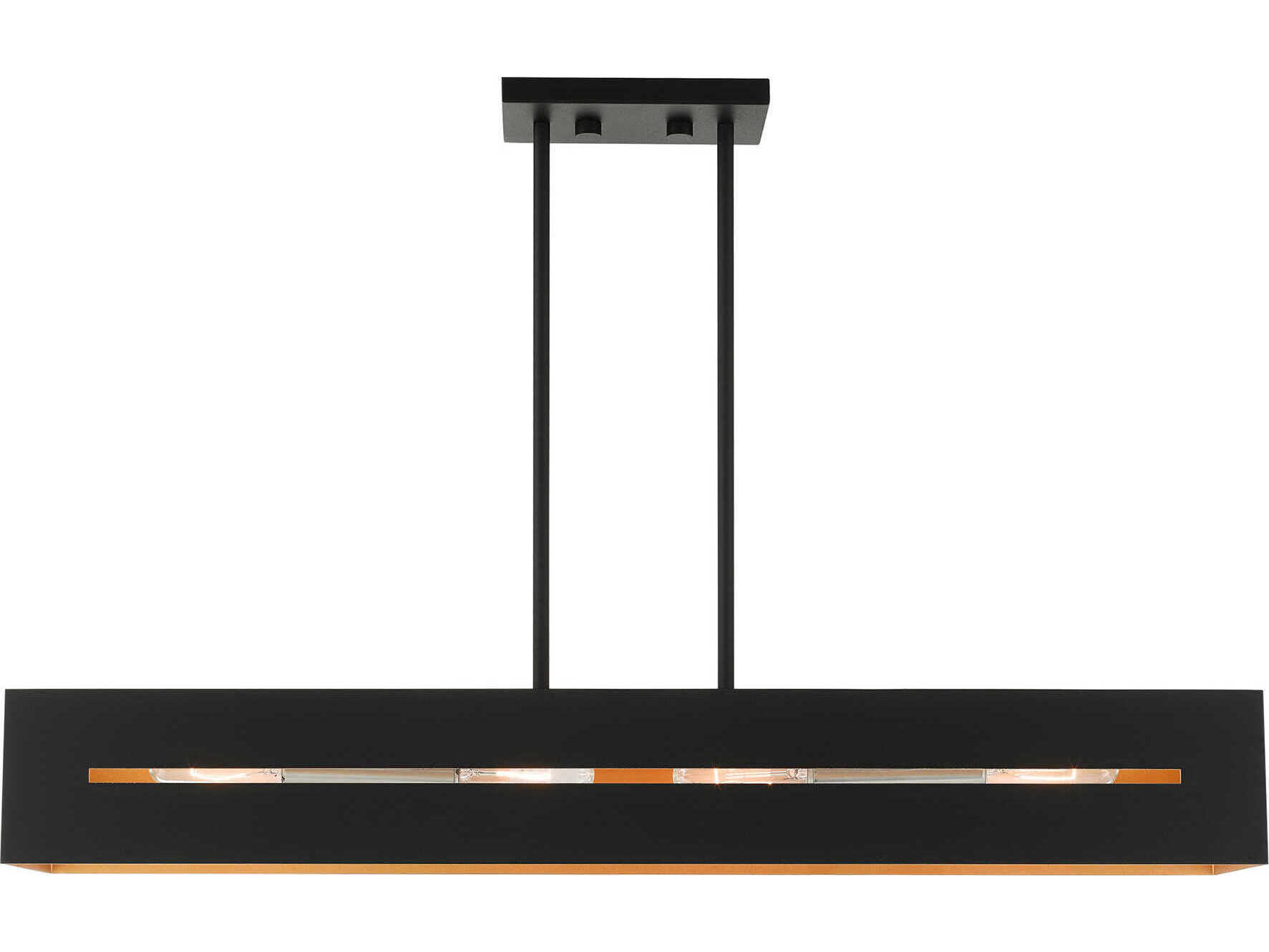 Livex Lighting Soma 4-Light Textured Black Brushed Nickel Geometric Island Pendant