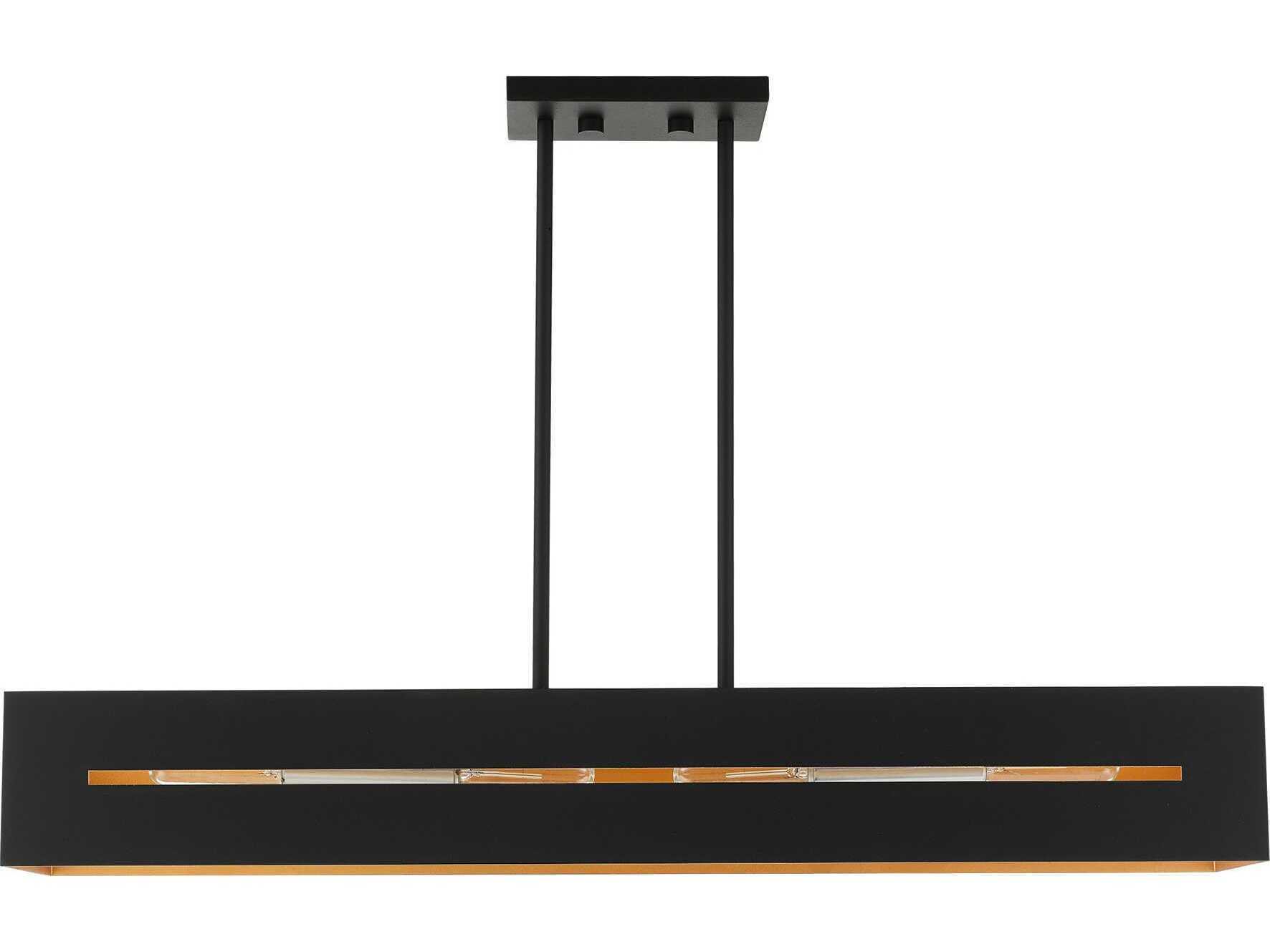 Livex Lighting Soma 4-Light Textured Black Brushed Nickel Geometric Island Pendant