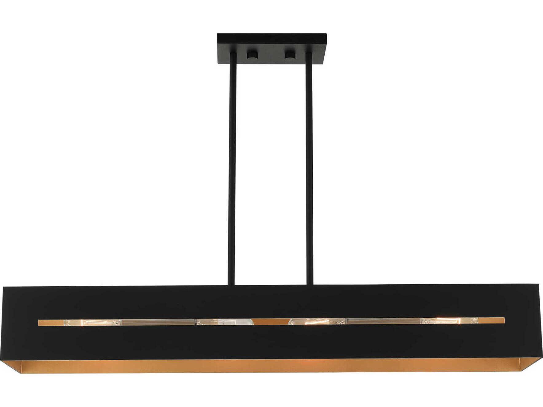 Livex Lighting Soma 4-Light Textured Black Brushed Nickel Geometric Island Pendant