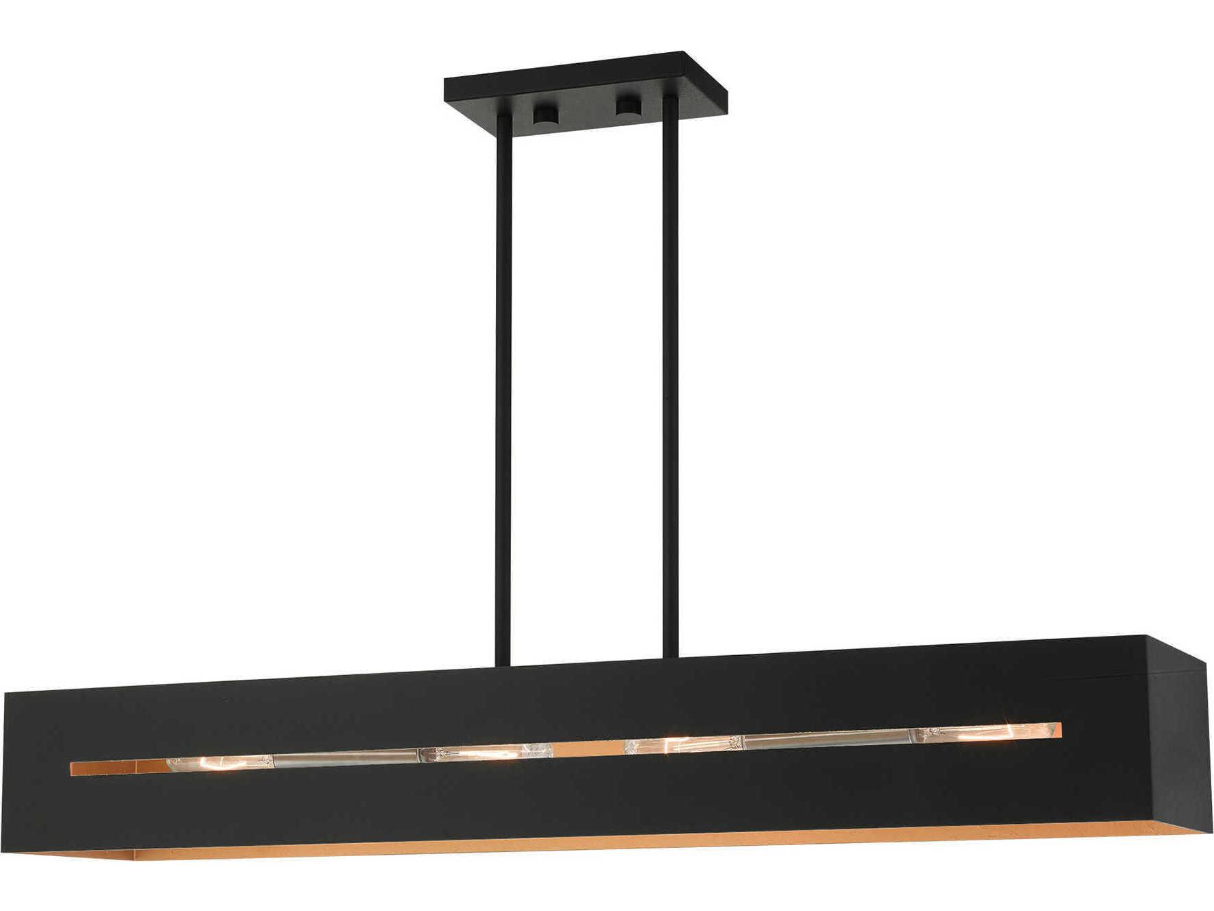 Livex Lighting Soma 4-Light Textured Black Brushed Nickel Geometric Island Pendant