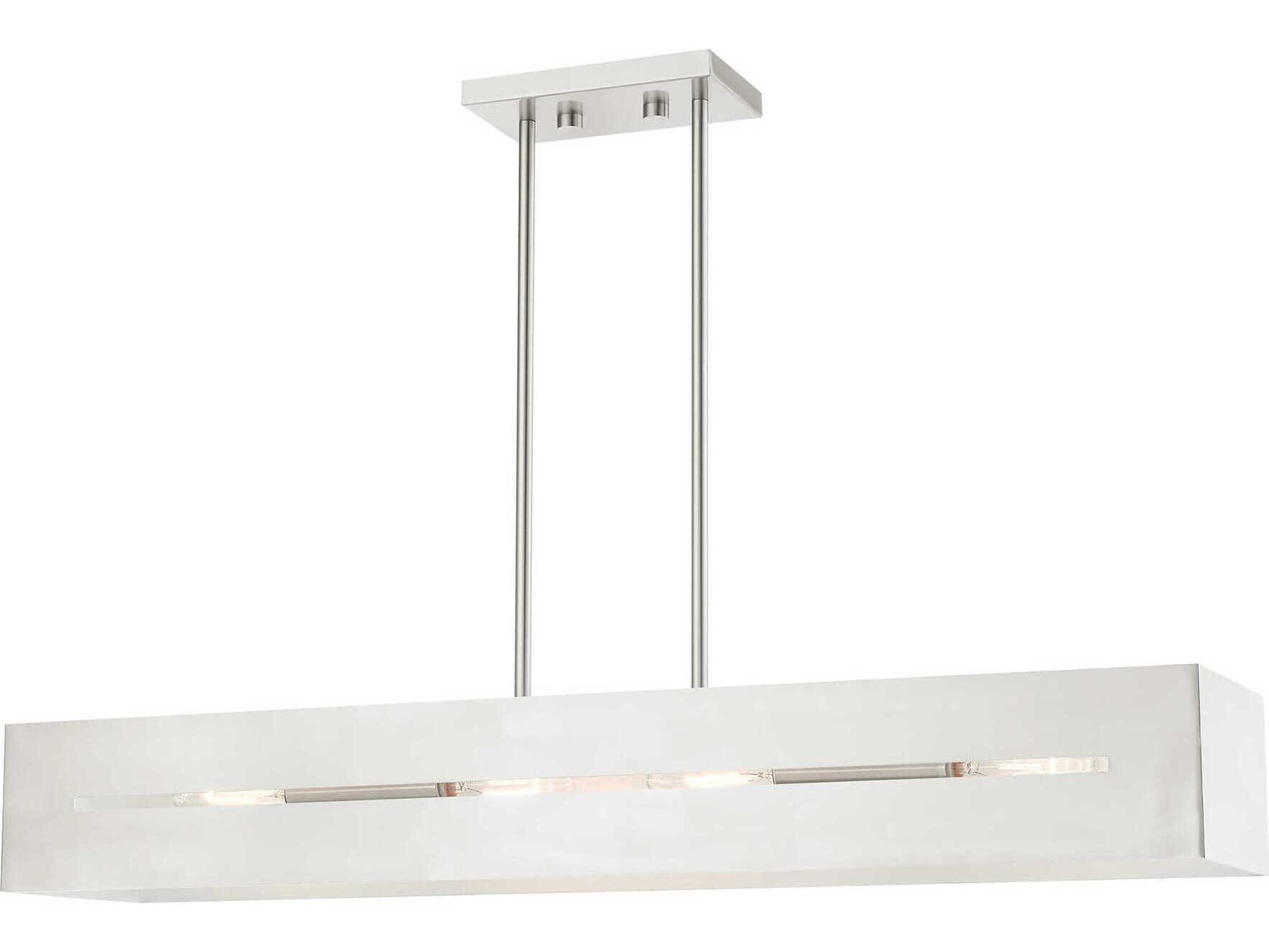Livex Lighting Soma 4-Light Brushed Nickel Geometric Island Pendant