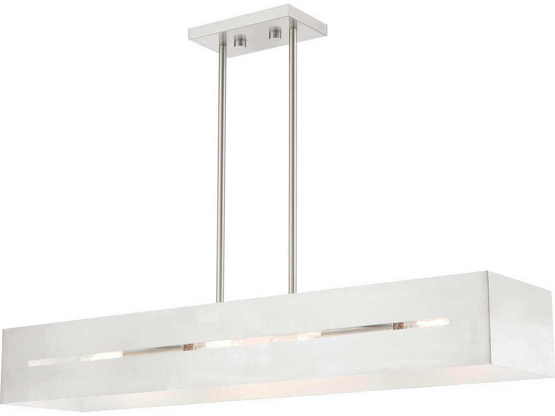 Livex Lighting Soma 4-Light Brushed Nickel Geometric Island Pendant
