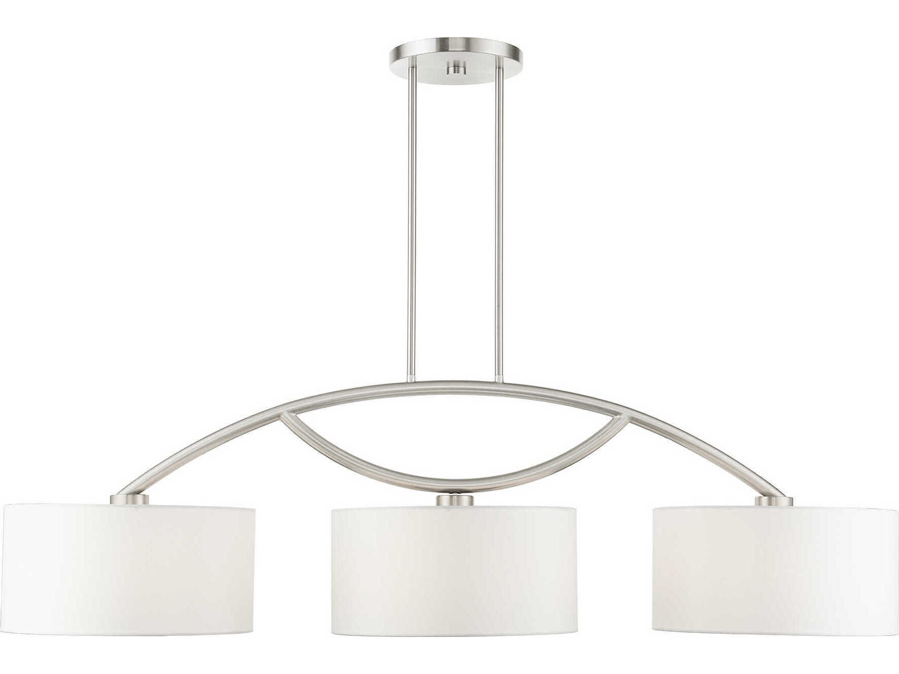 Livex Lighting Meridian 3-Light Brushed Nickel Drum Island Pendant