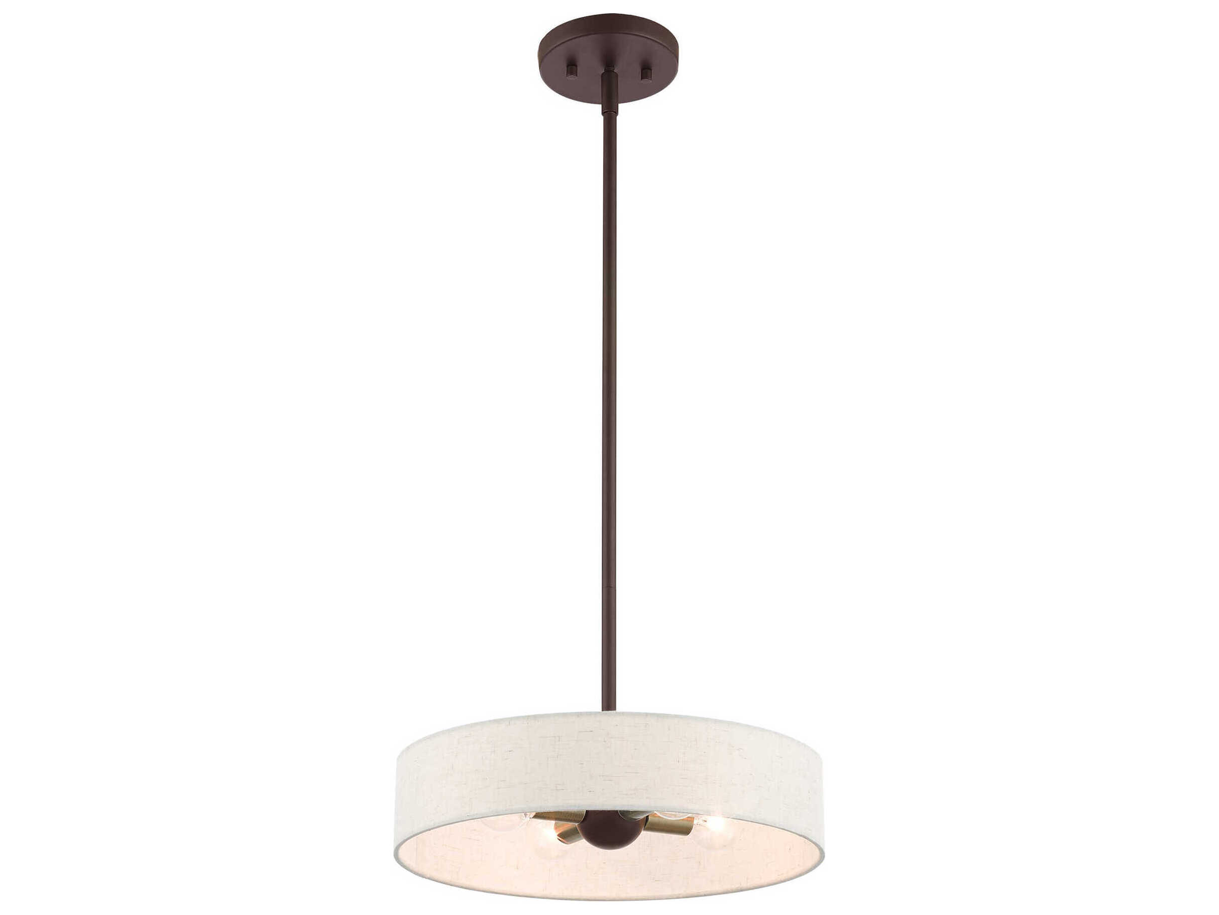 Livex Lighting Venlo 4-Light Bronze Antique Brass Drum Pendant