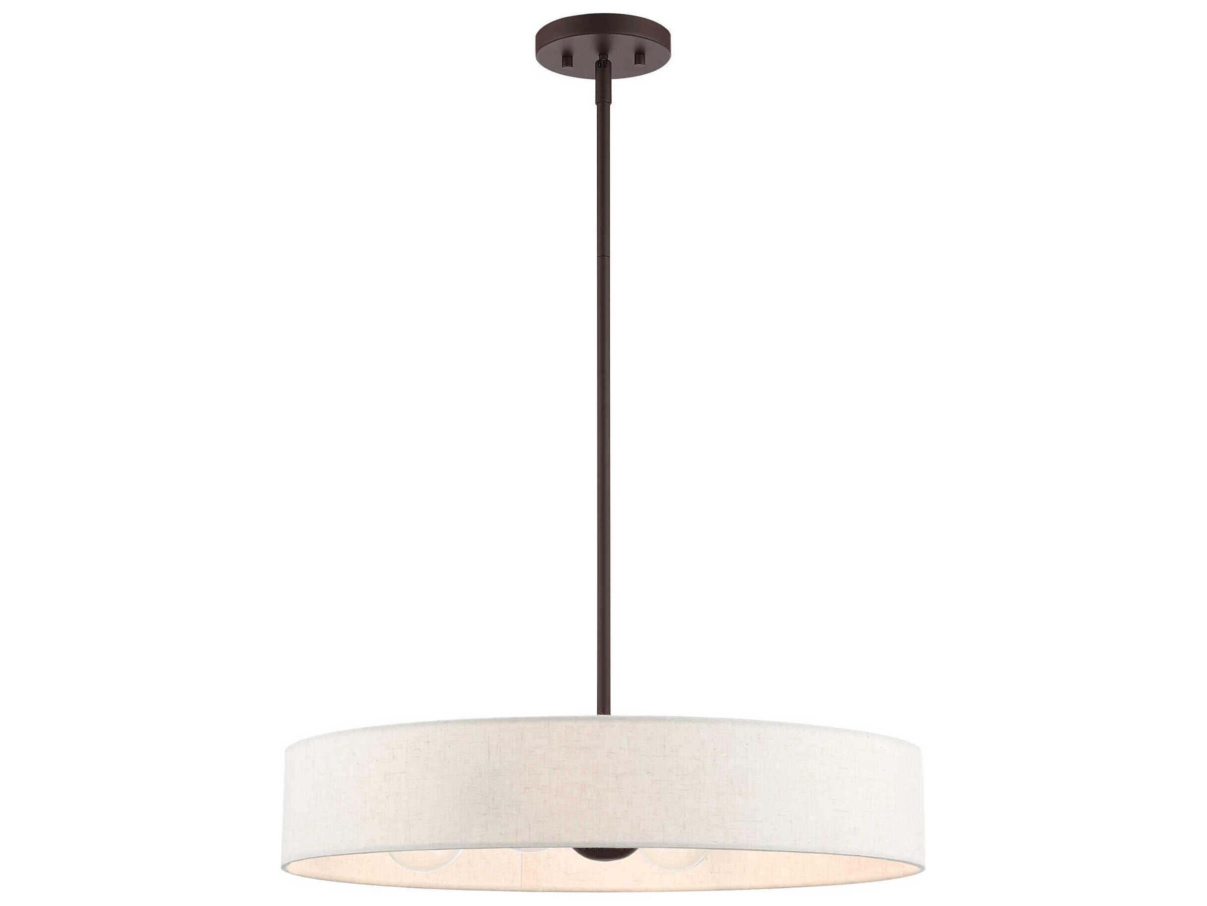 Livex Lighting Venlo 4-Light Bronze Antique Brass Drum Pendant