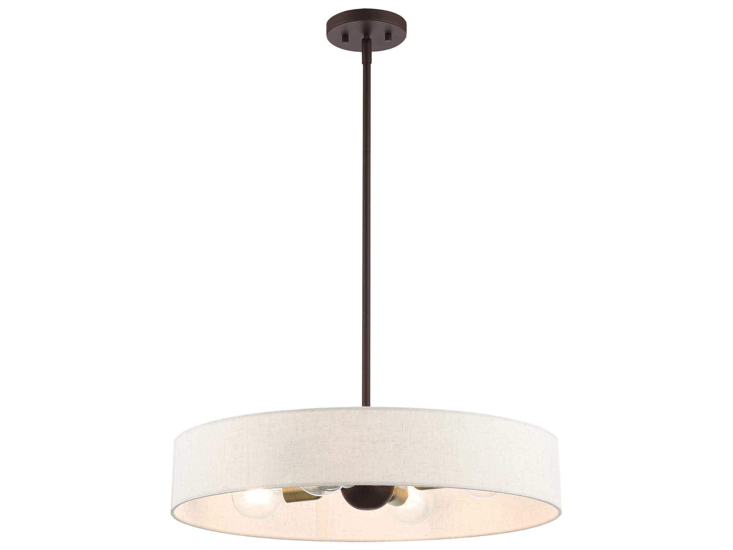 Livex Lighting Venlo 4-Light Bronze Antique Brass Drum Pendant
