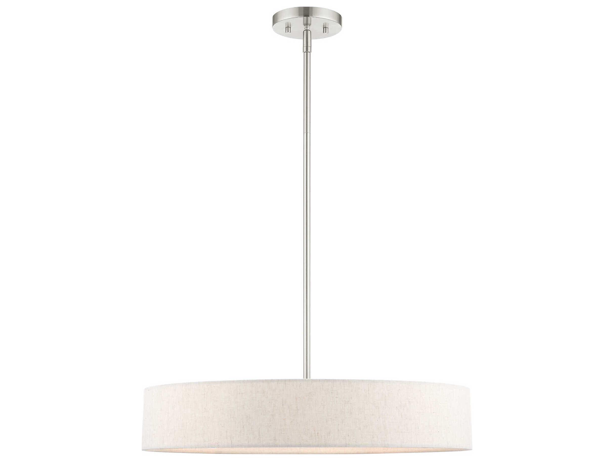 Livex Lighting Venlo 4-Light Brushed Nickel White Drum Pendant