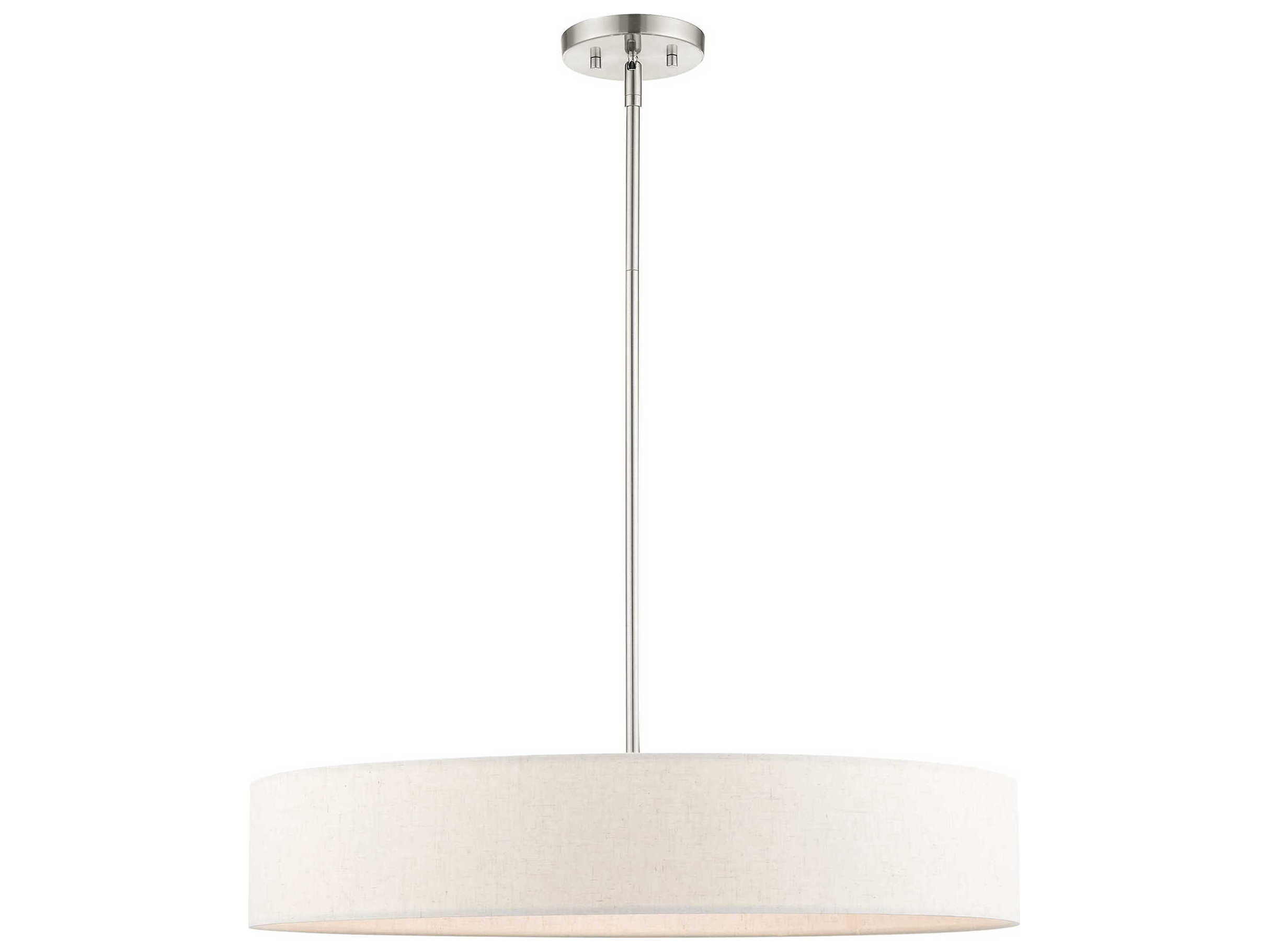 Livex Lighting Venlo 5-Light Brushed Nickel White Drum Pendant