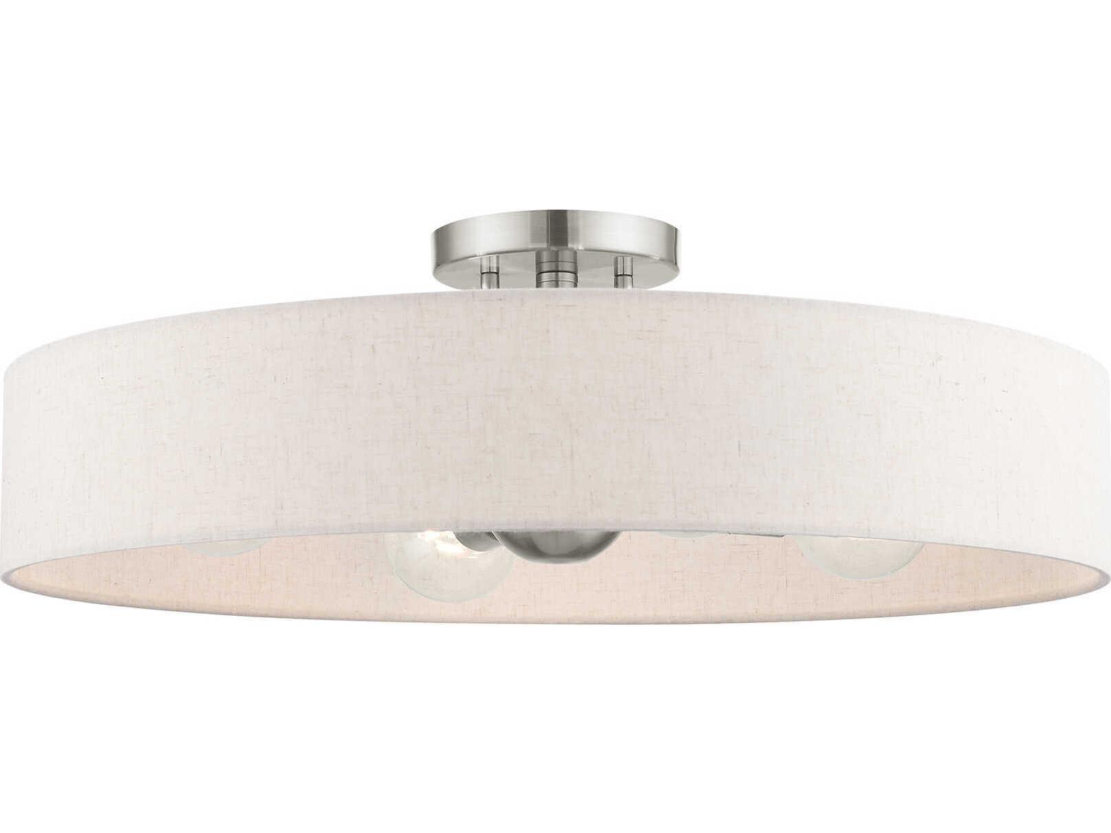 Livex Lighting Venlo 4-Light Brushed Nickel Drum Flush Mount