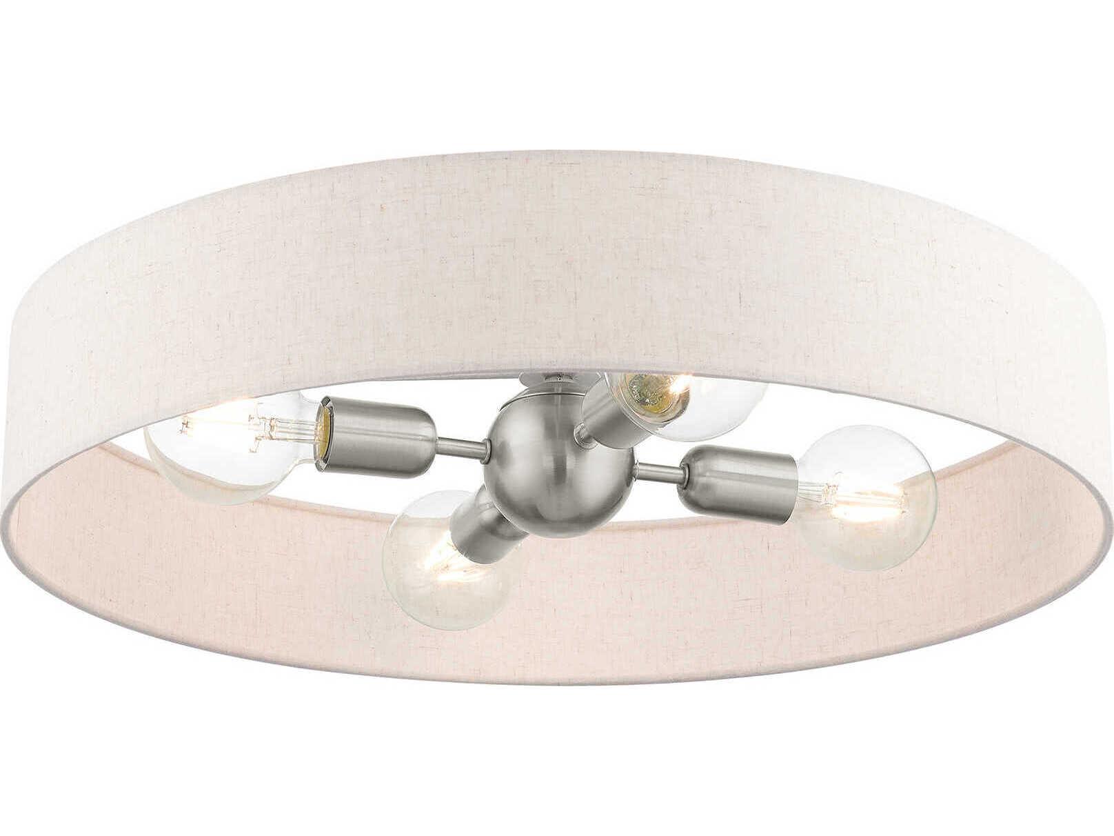 Livex Lighting Venlo 4-Light Brushed Nickel Drum Flush Mount