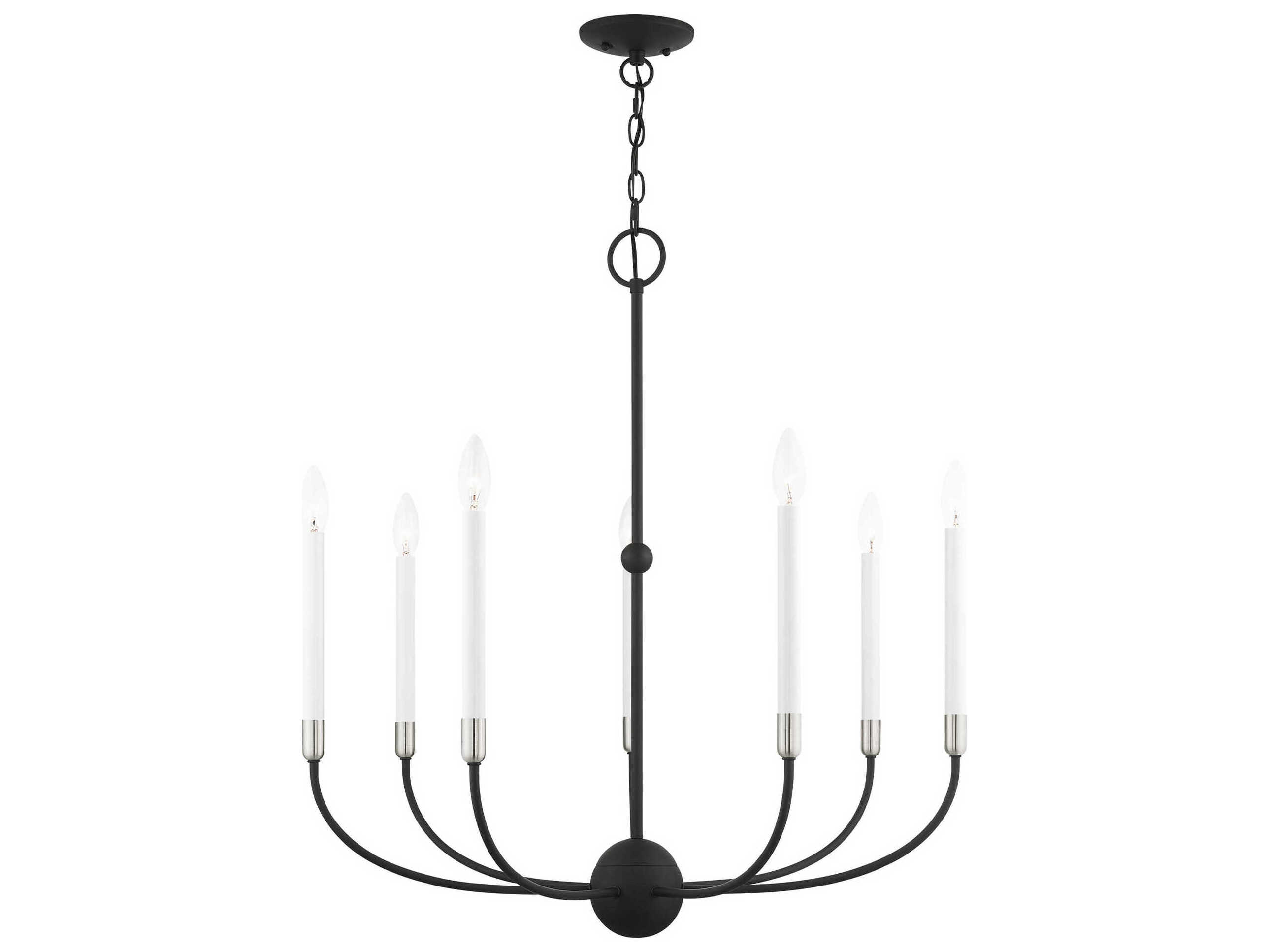 Livex Lighting Clairmont 7-Light Black Brushed Nickel Candelabra Chandelier