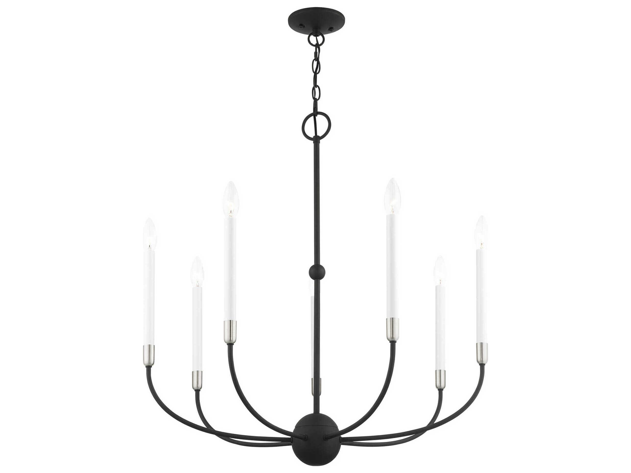 Livex Lighting Clairmont 7-Light Black Brushed Nickel Candelabra Chandelier