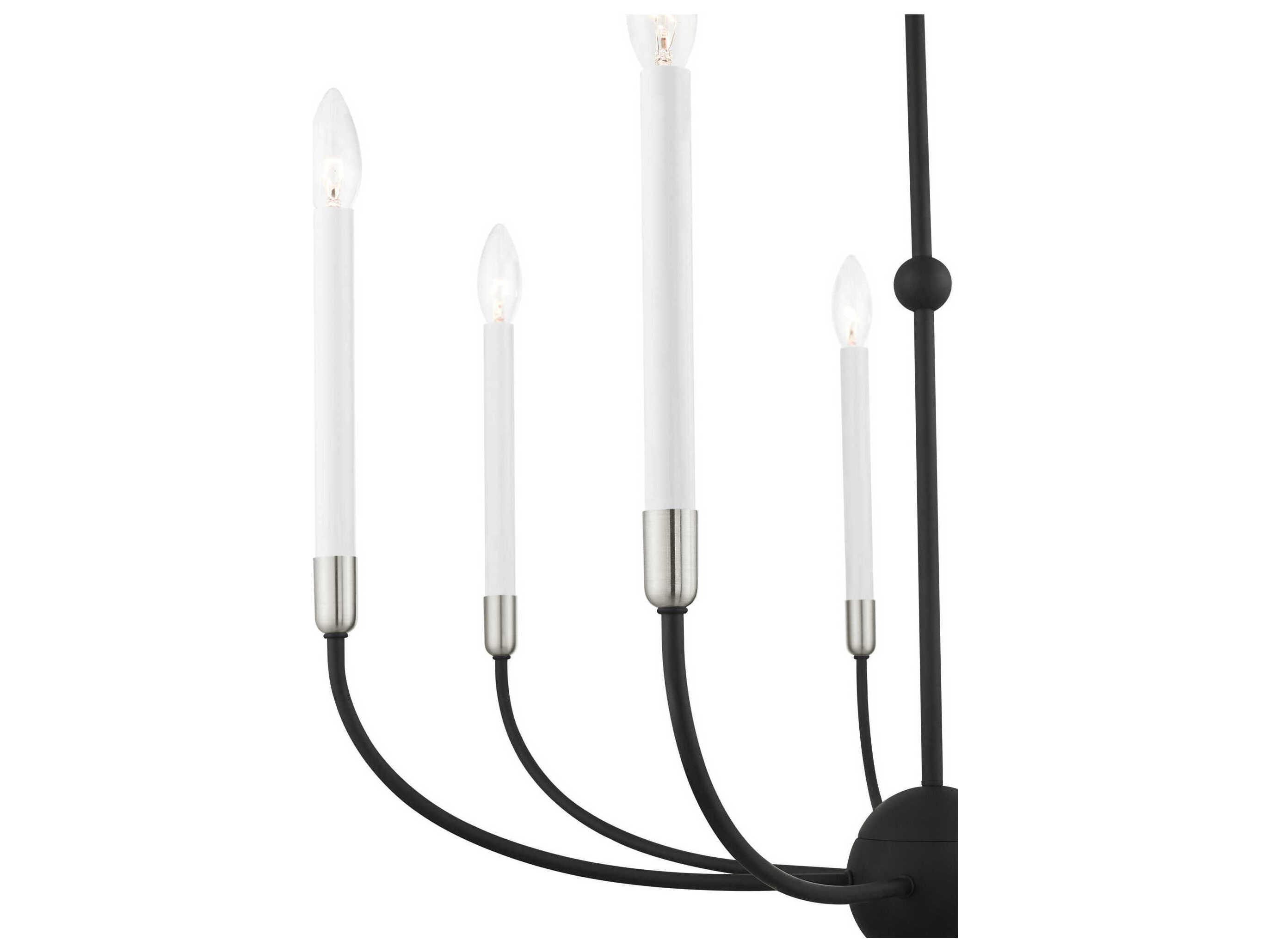 Livex Lighting Clairmont 7-Light Black Brushed Nickel Candelabra Chandelier