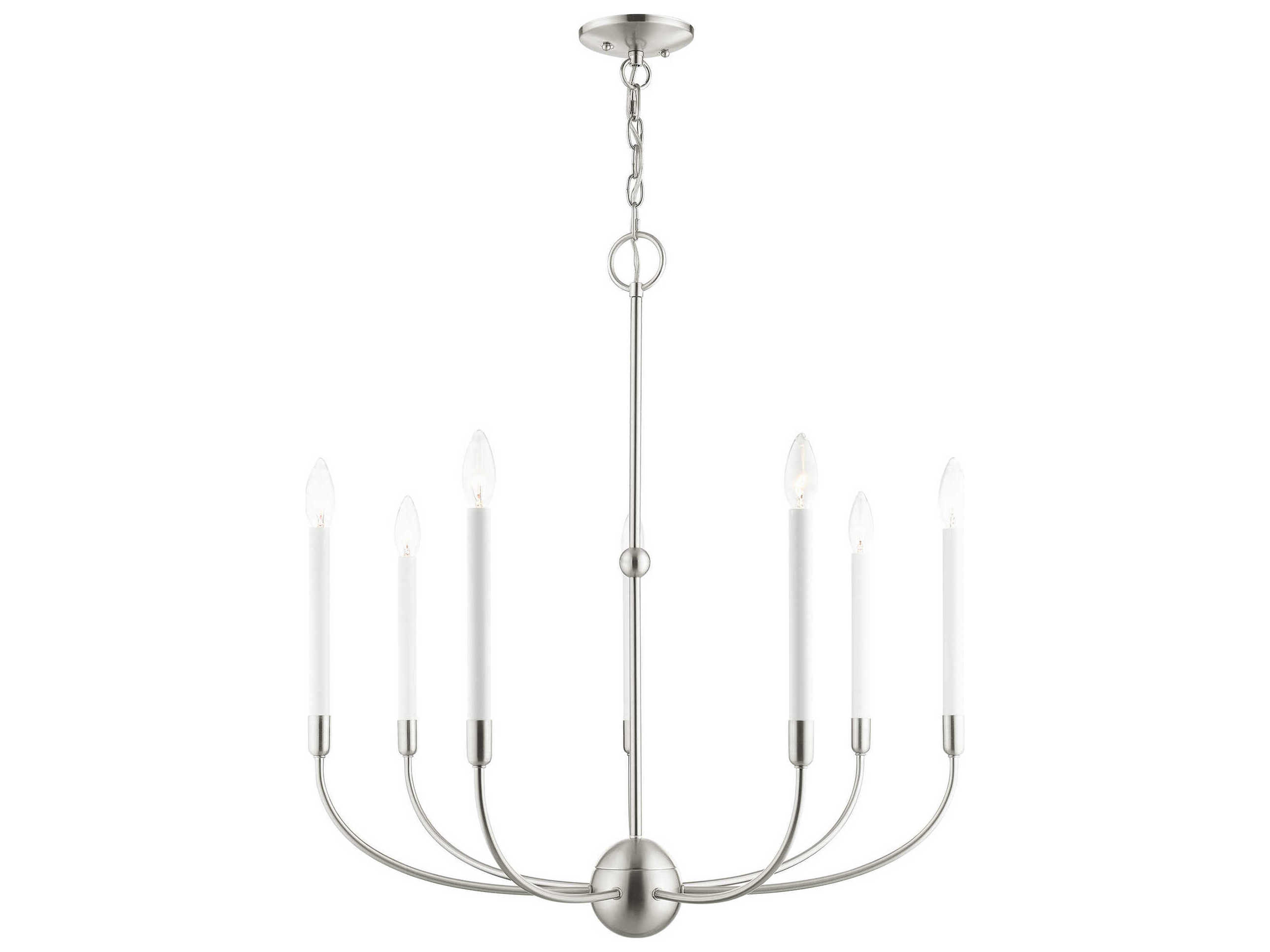 Livex Lighting Clairmont 7-Light Brushed Nickel Candelabra Chandelier