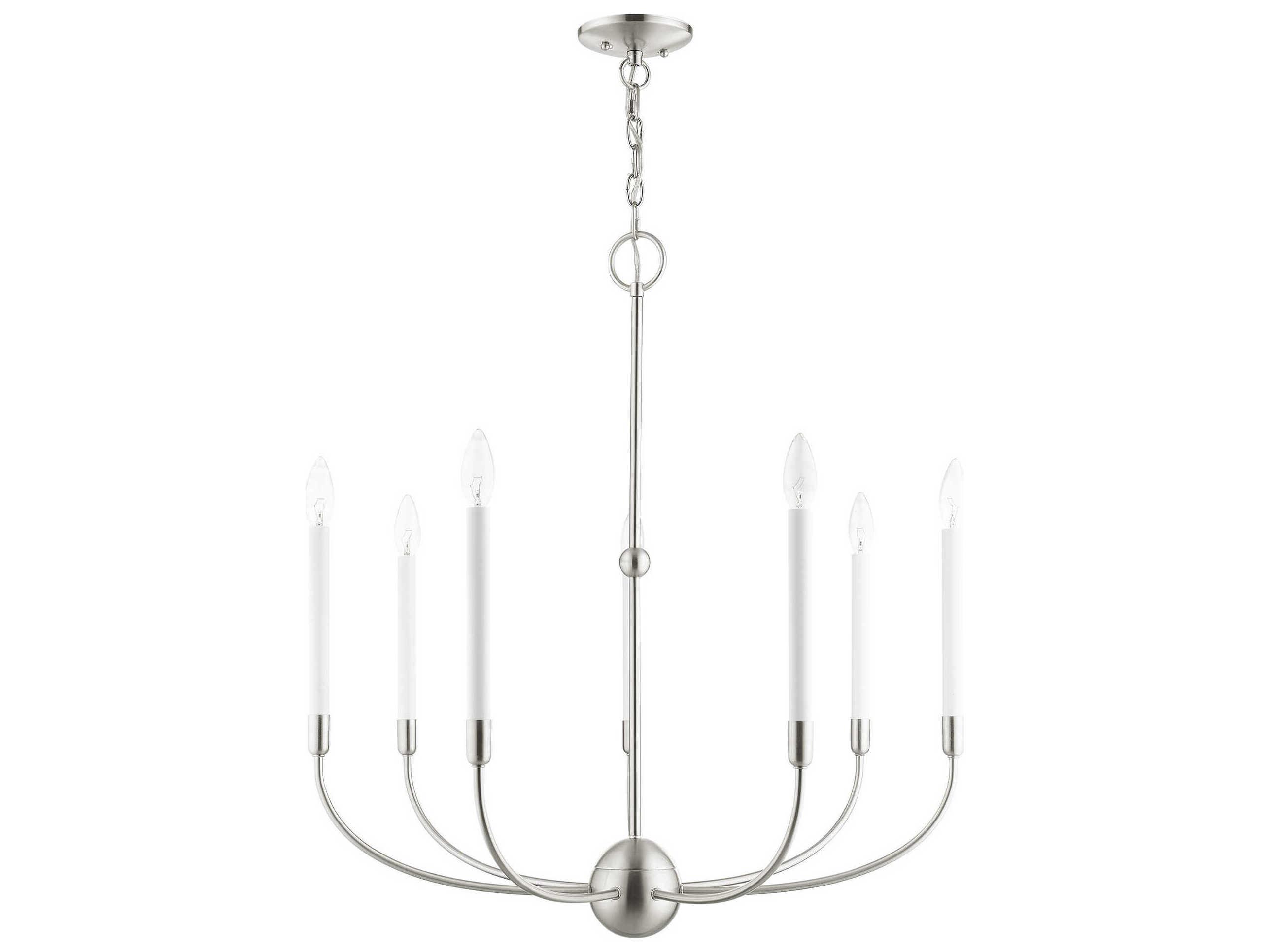 Livex Lighting Clairmont 7-Light Brushed Nickel Candelabra Chandelier