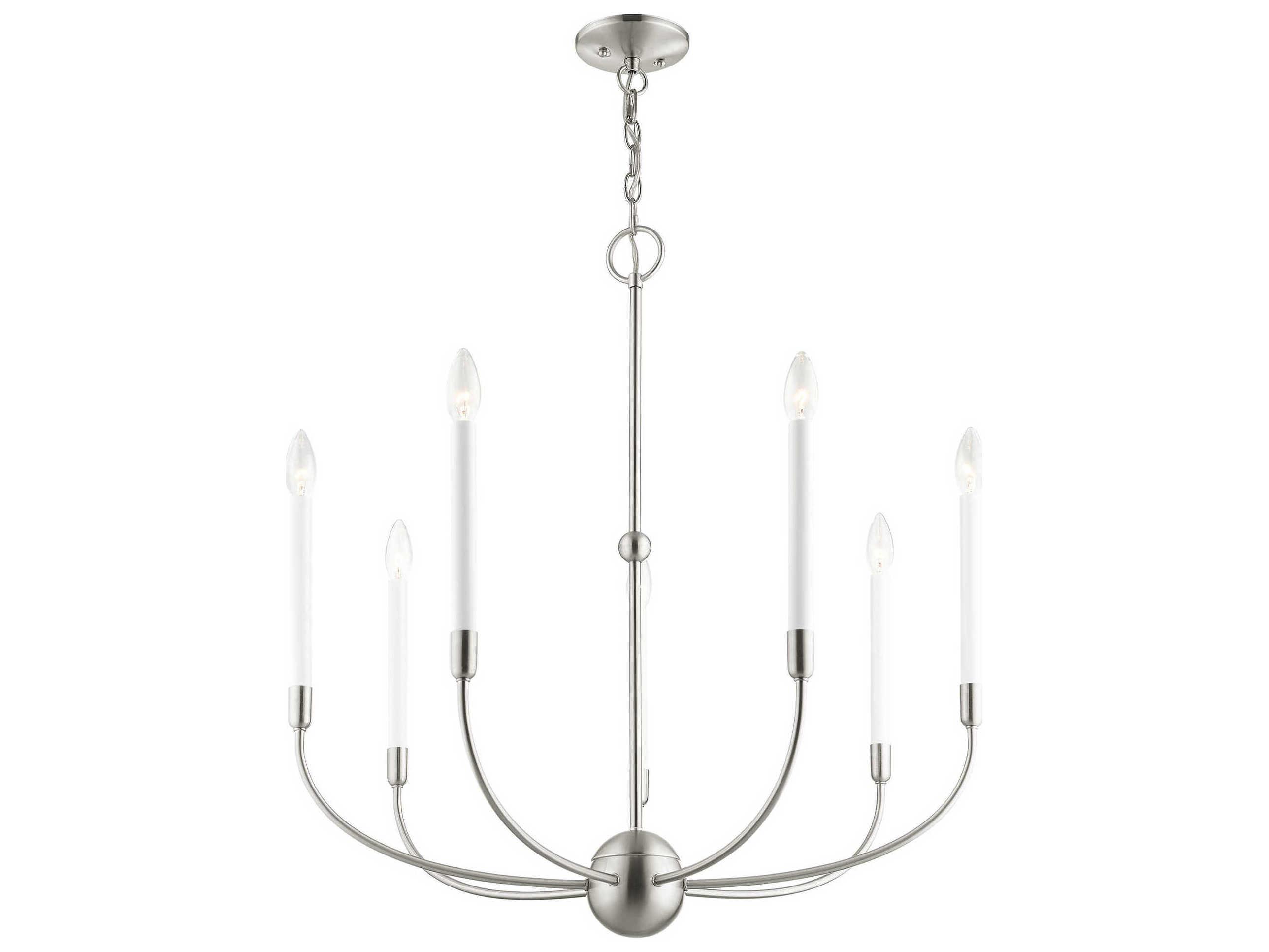 Livex Lighting Clairmont 7-Light Brushed Nickel Candelabra Chandelier