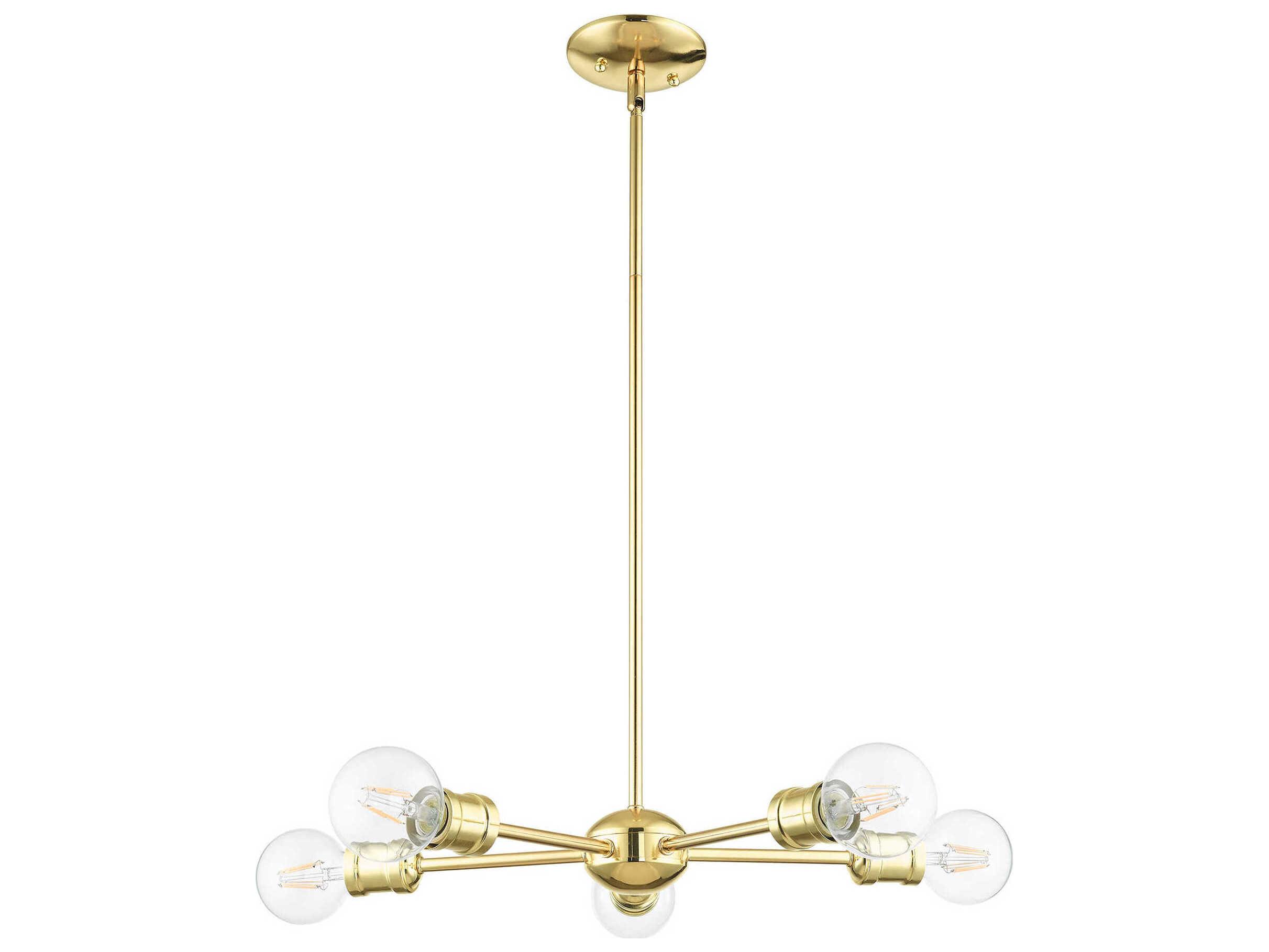 Livex Lighting Lansdale 5-Light Polished Brass Chandelier