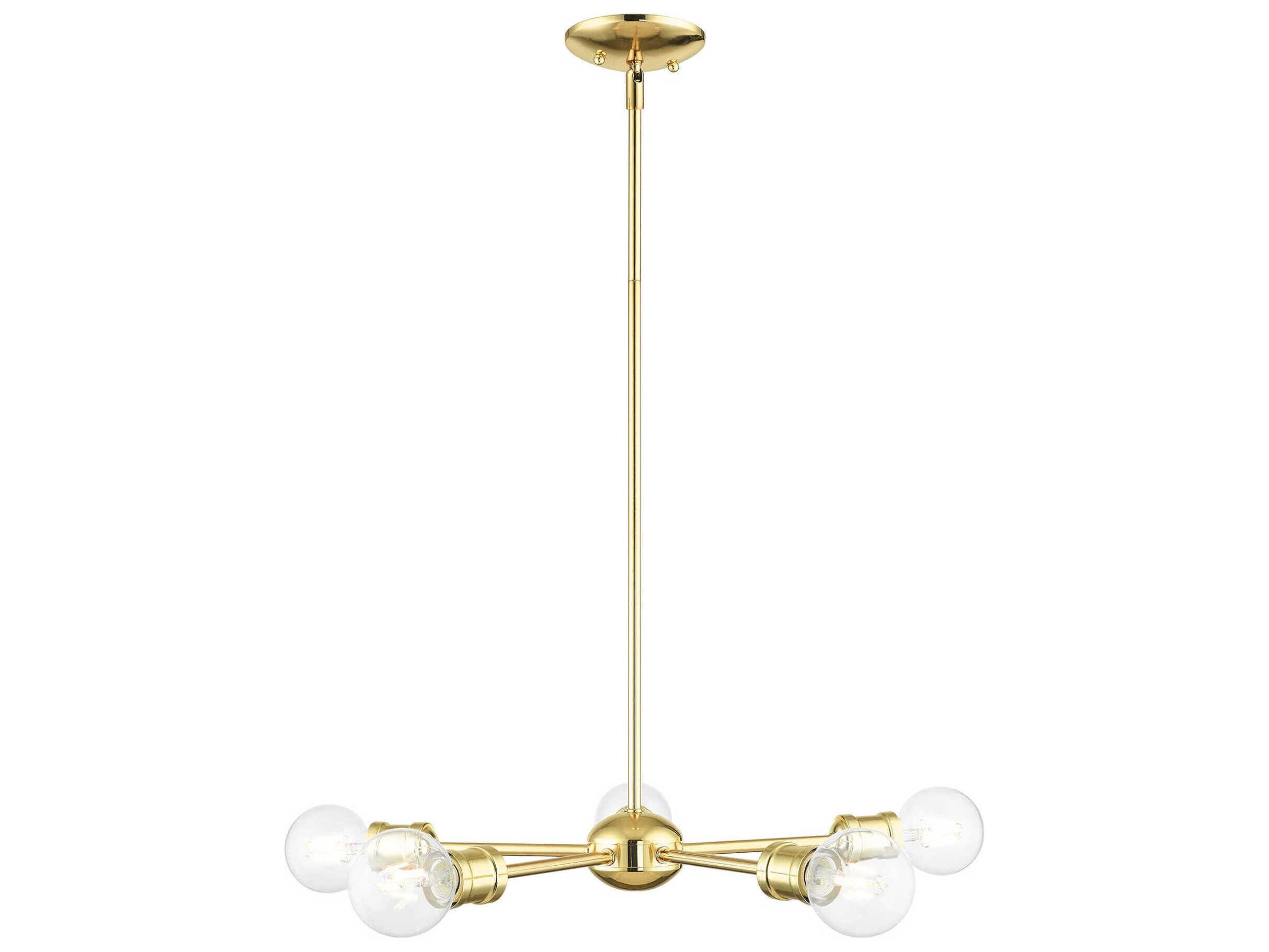 Livex Lighting Lansdale 5-Light Polished Brass Chandelier