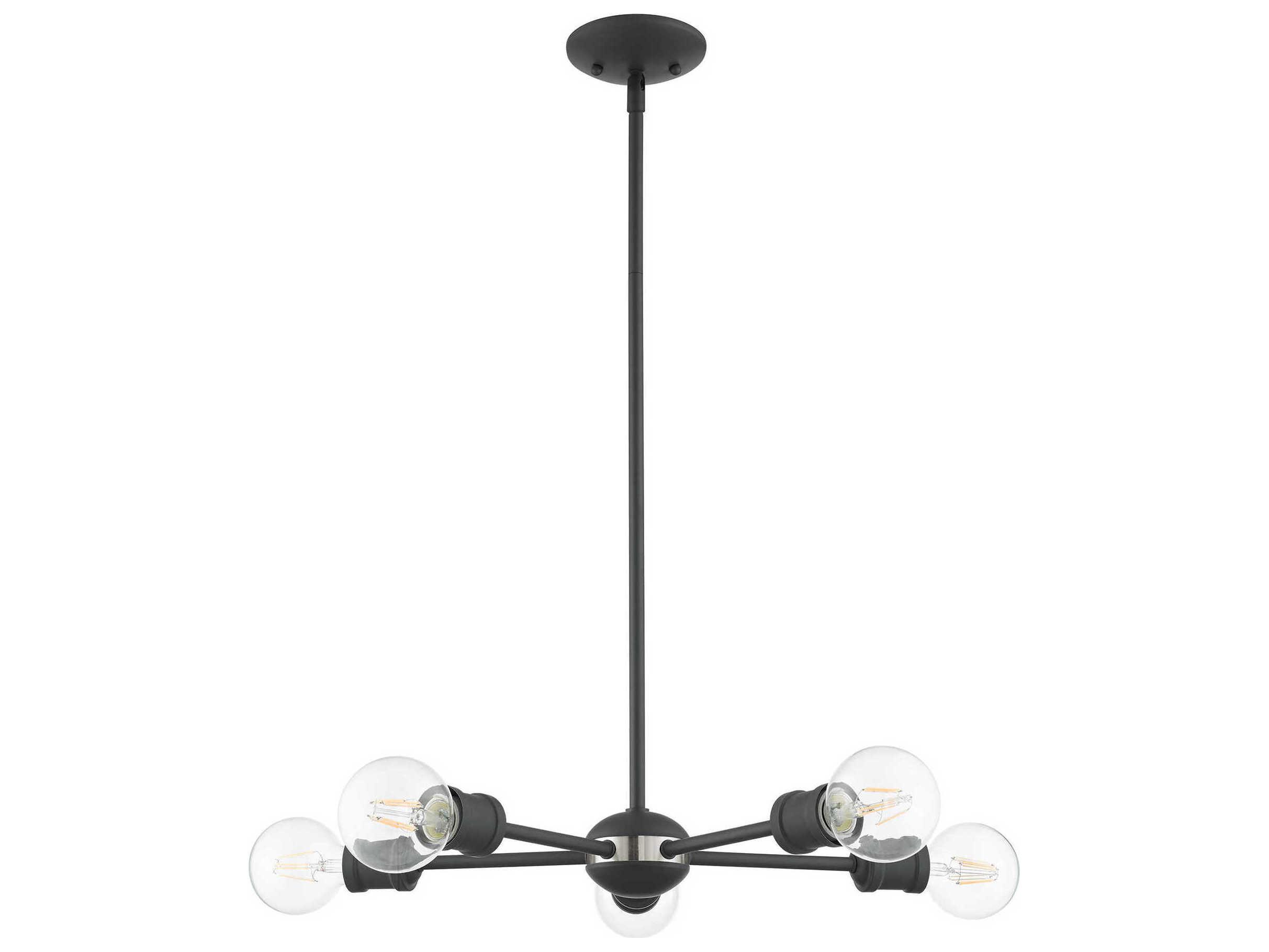 Livex Lighting Lansdale 5-Light Scandinavian Gray Chandelier