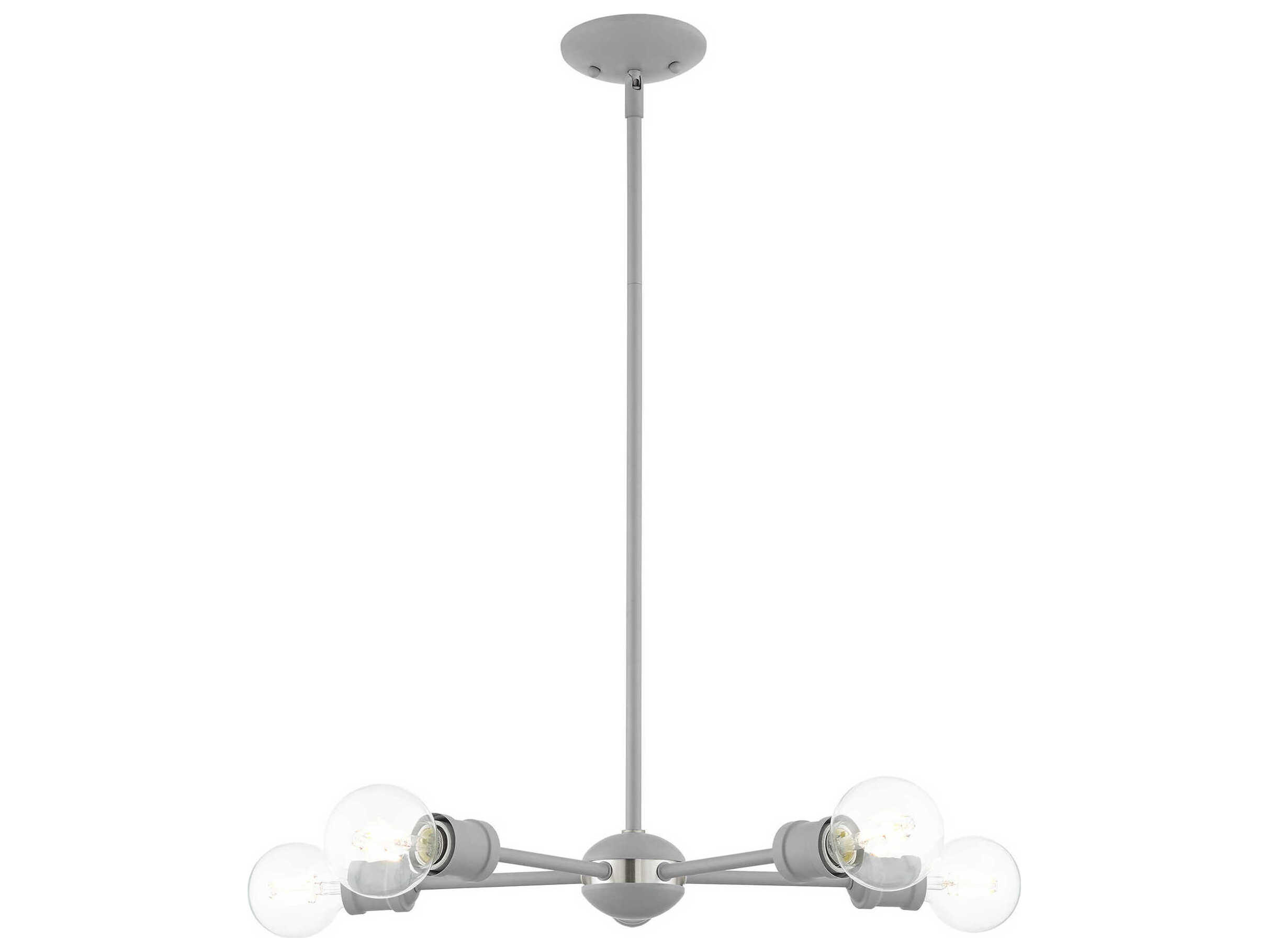 Livex Lighting Lansdale 5-Light Nordic Gray Brushed Nickel Chandelier