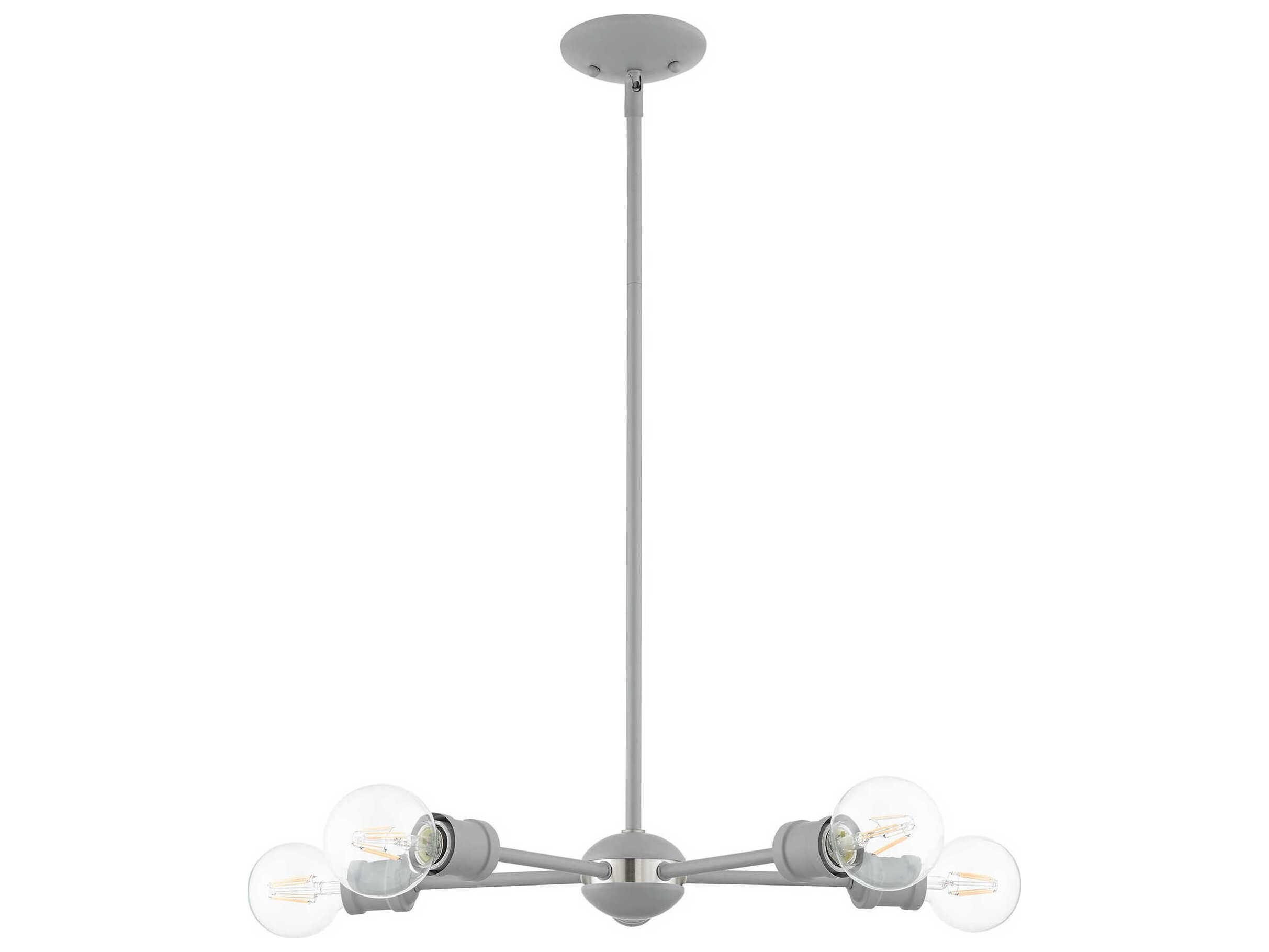 Livex Lighting Lansdale 5-Light Nordic Gray Brushed Nickel Chandelier