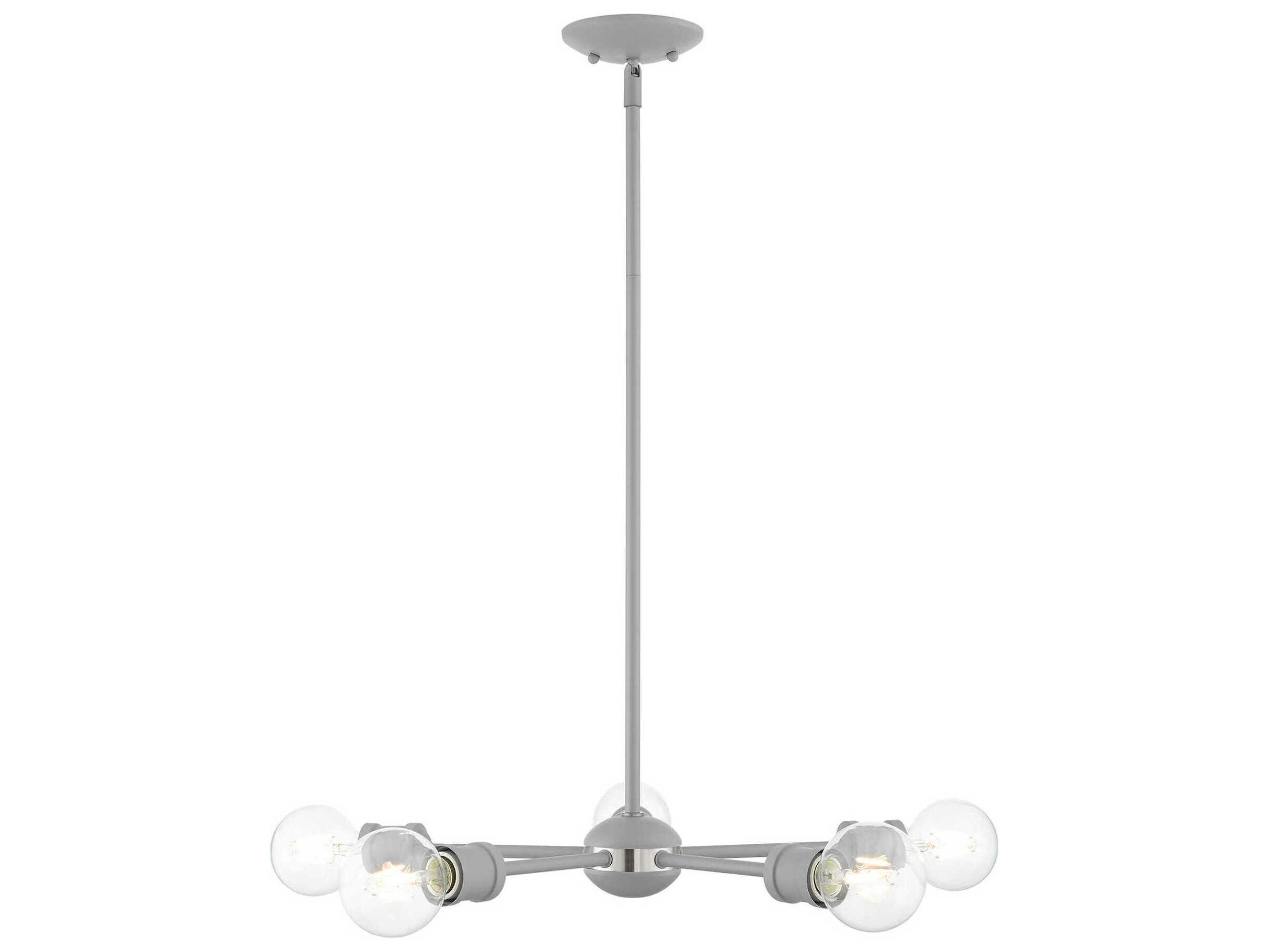 Livex Lighting Lansdale 5-Light Nordic Gray Brushed Nickel Chandelier