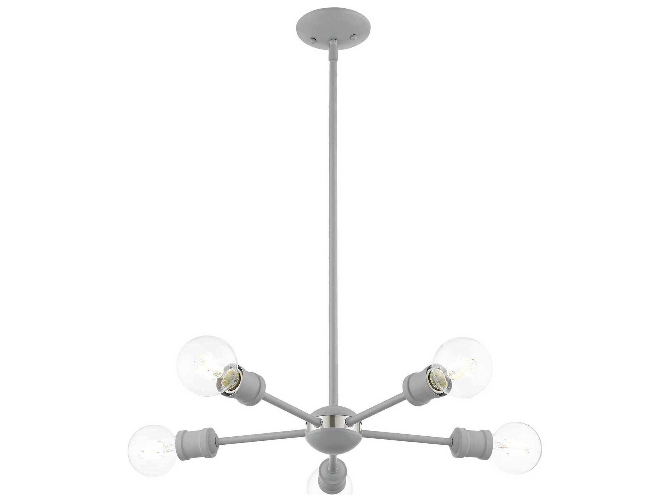 Livex Lighting Lansdale 5-Light Nordic Gray Brushed Nickel Chandelier