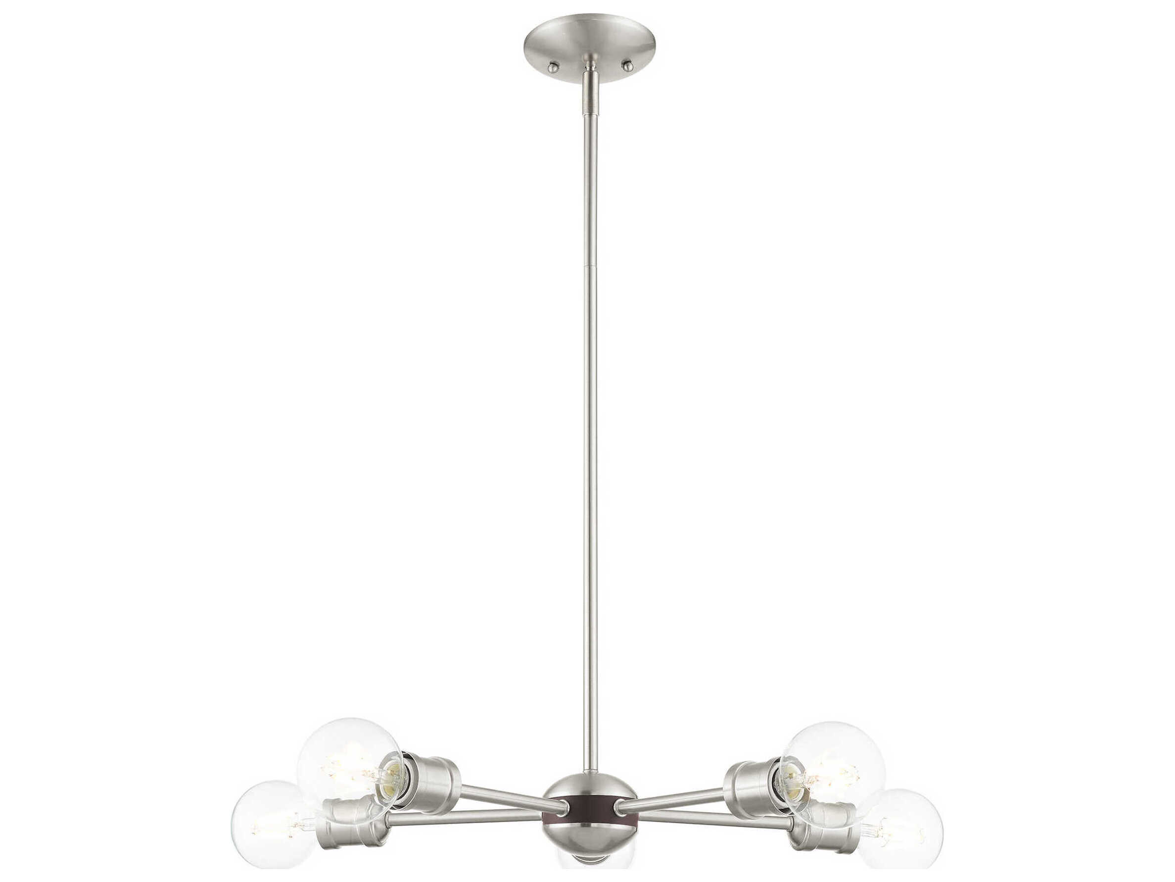 Livex Lighting Lansdale 5-Light Brushed Nickel Bronze Chandelier