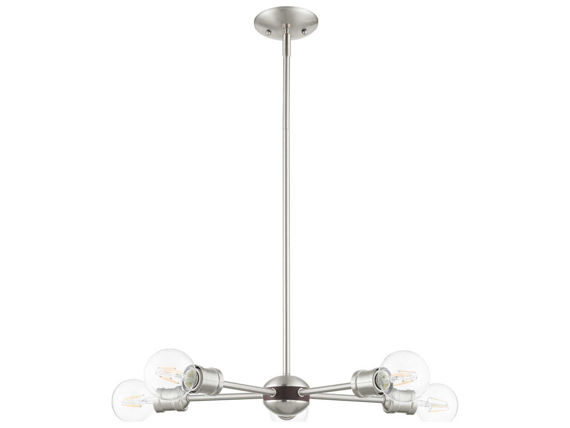 Livex Lighting Lansdale 5-Light Brushed Nickel Bronze Chandelier