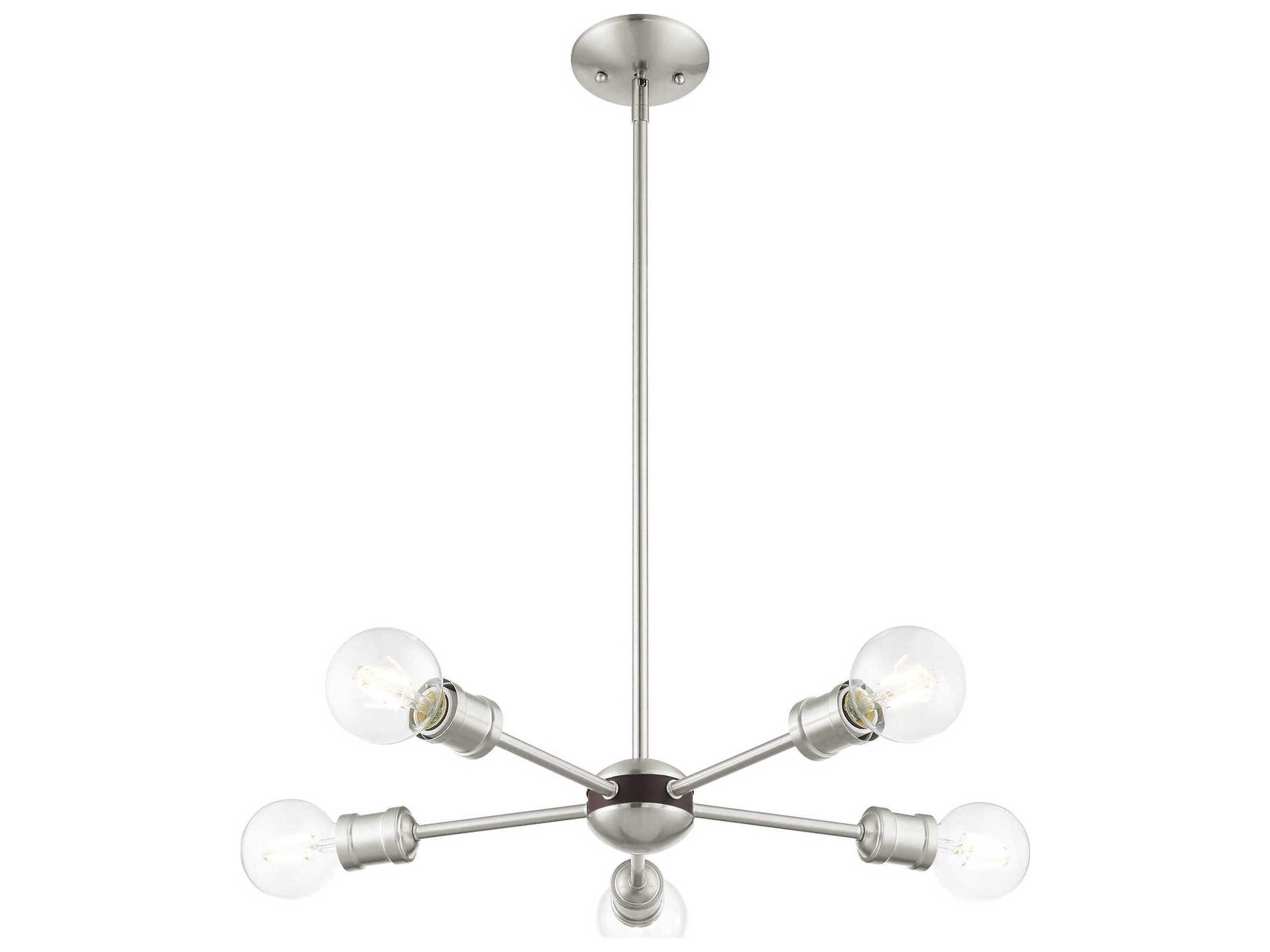 Livex Lighting Lansdale 5-Light Brushed Nickel Bronze Chandelier