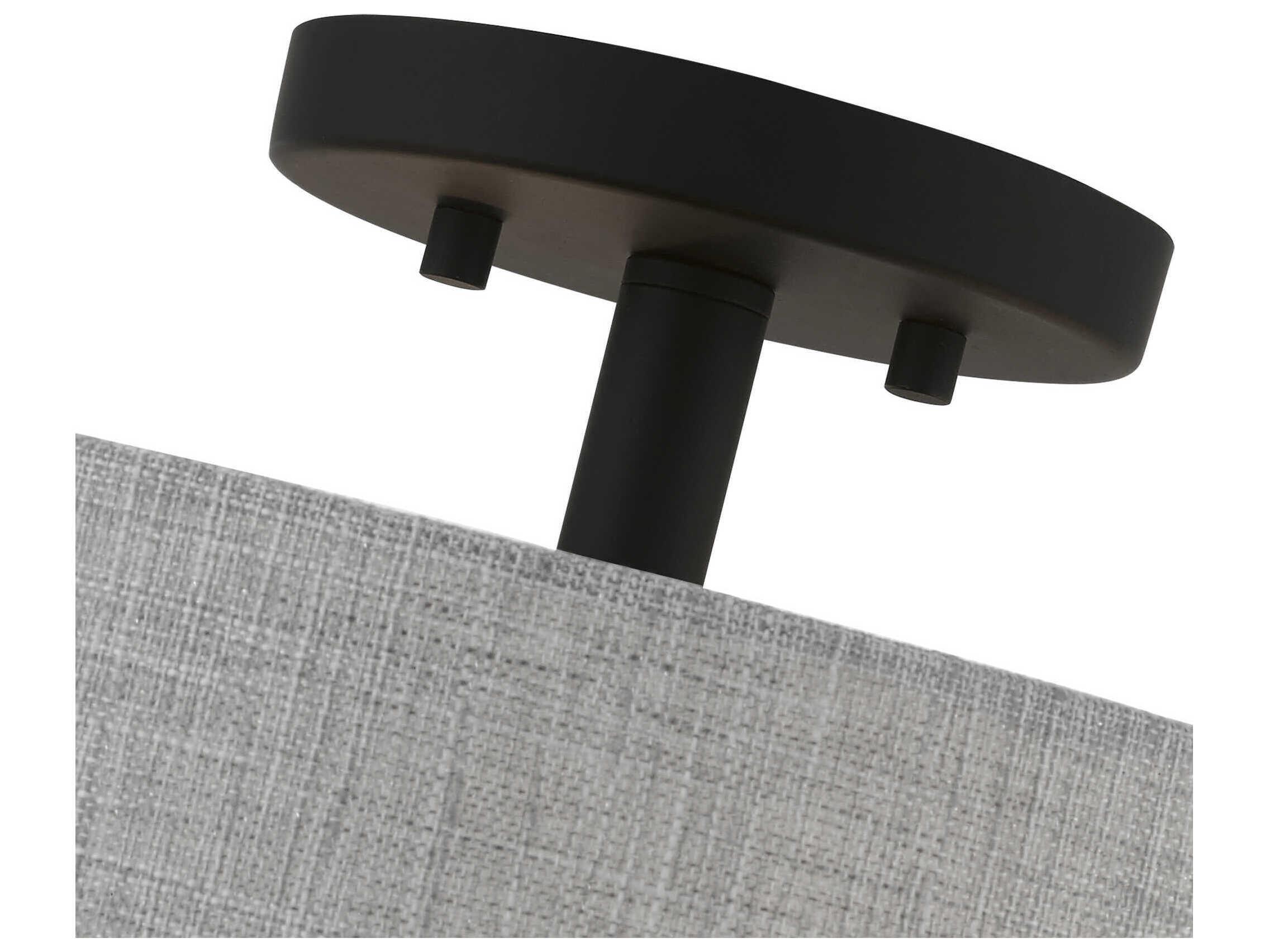 Livex Lighting Elmhurst 4-Light Black Drum Semi Flush Mount