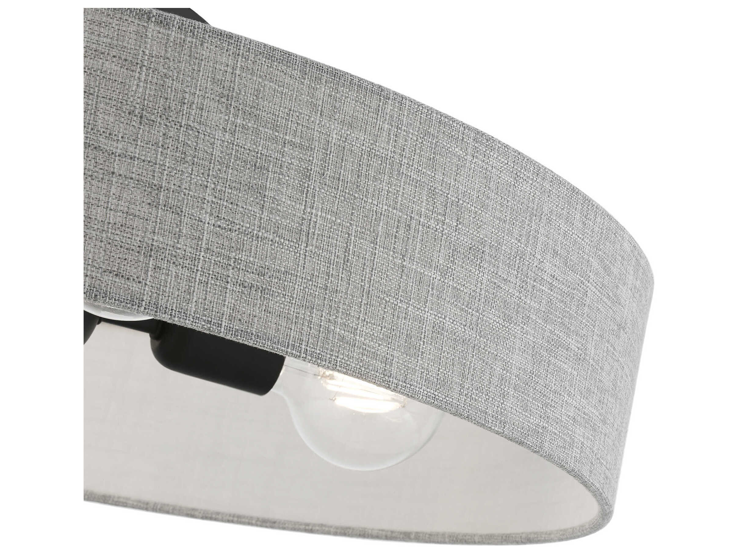 Livex Lighting Elmhurst 4-Light Black Drum Semi Flush Mount