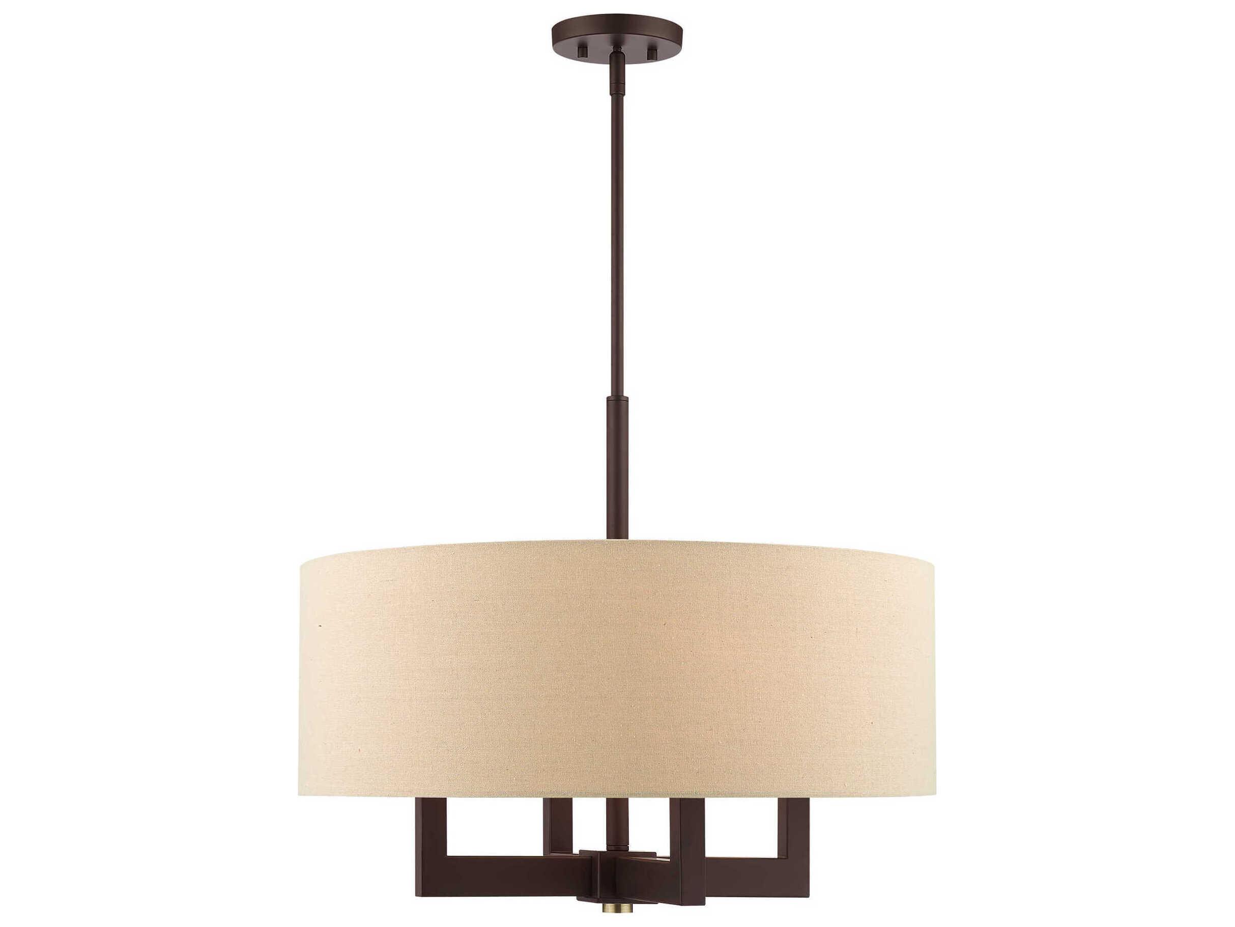 Livex Lighting Cresthaven 4-Light Bronze Antique Brass Drum Chandelier