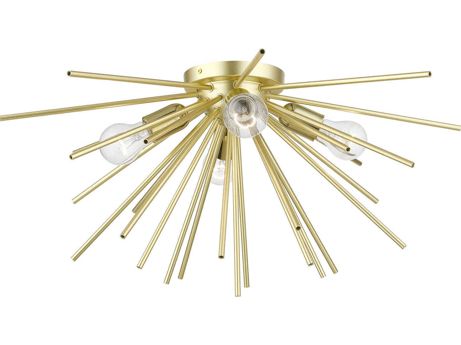 Livex Lighting Tribeca 4-Light Soft Gold Polished Brass Sputnik Flush Mount