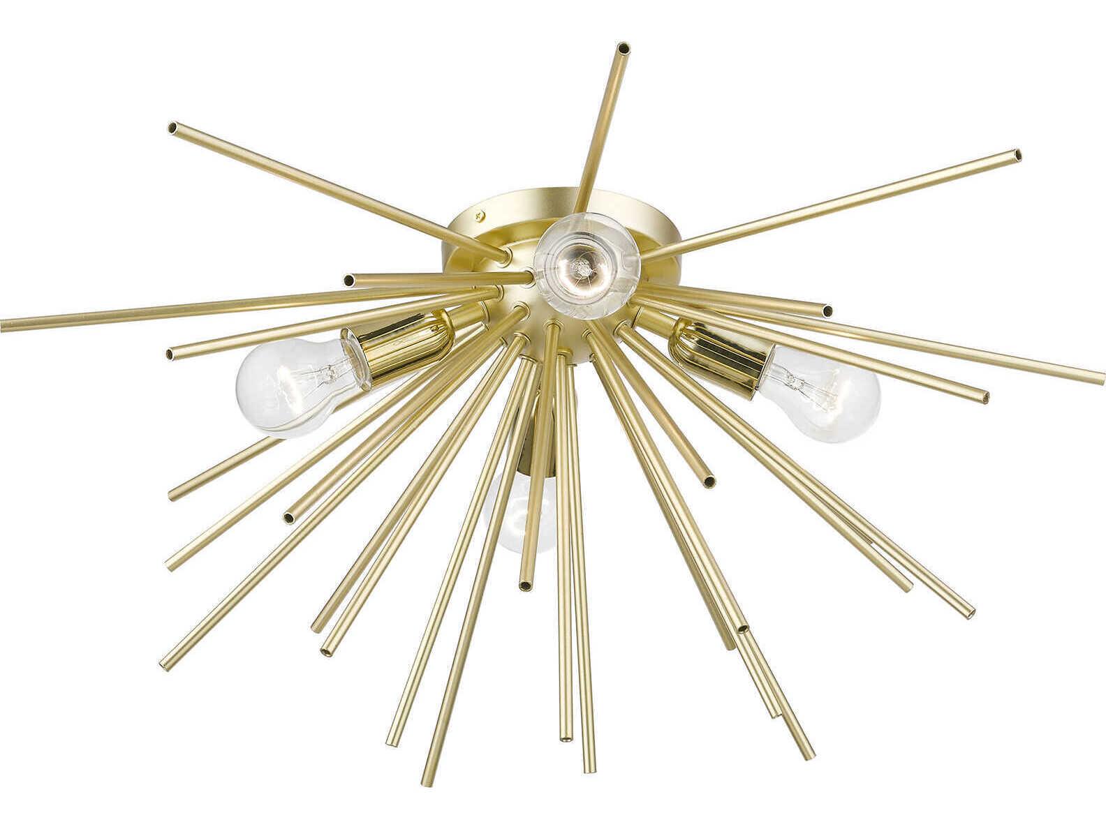 Livex Lighting Tribeca 4-Light Soft Gold Polished Brass Sputnik Flush Mount