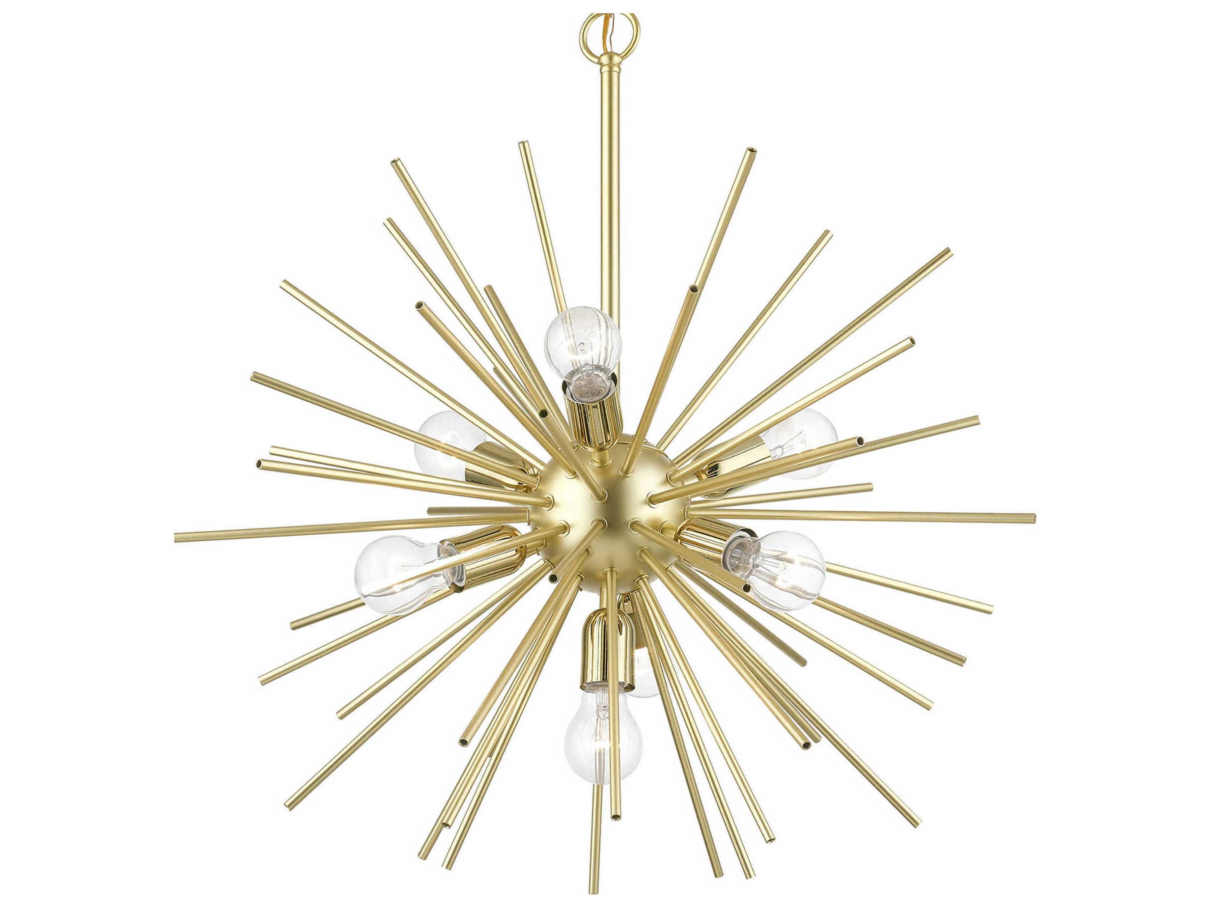 Livex Lighting Tribeca 7-Light Soft Gold Polished Brass Sputnik Pendant