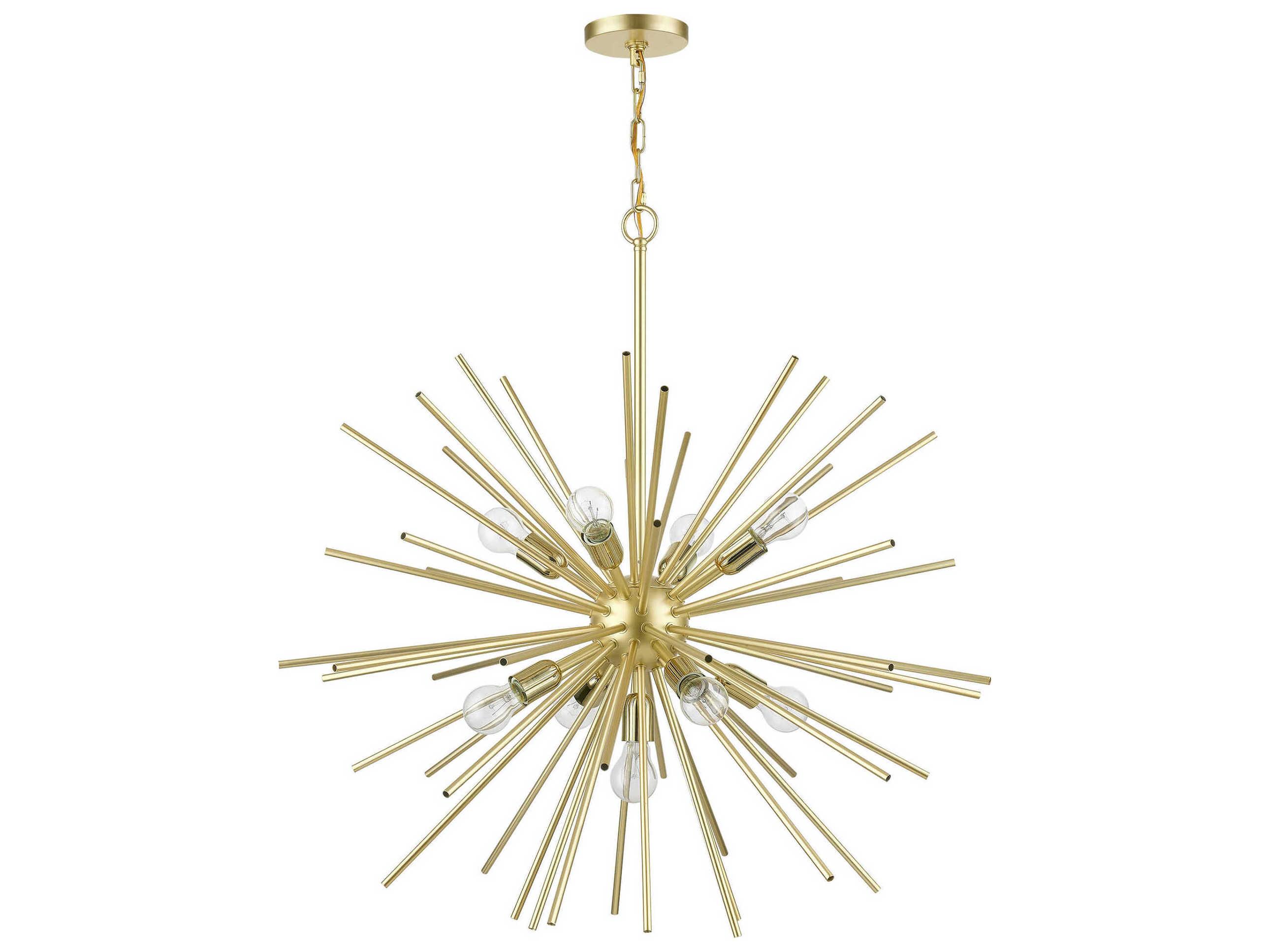 Livex Lighting Tribeca 9-Light Soft Gold Polished Brass Sputnik Pendant