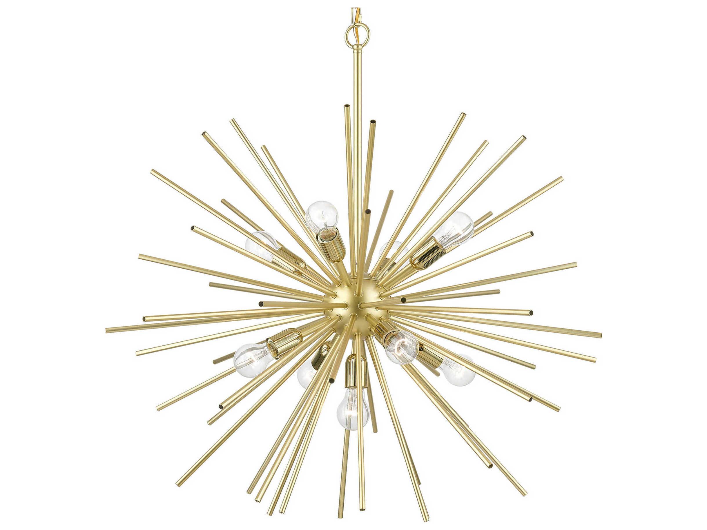 Livex Lighting Tribeca 9-Light Soft Gold Polished Brass Sputnik Pendant