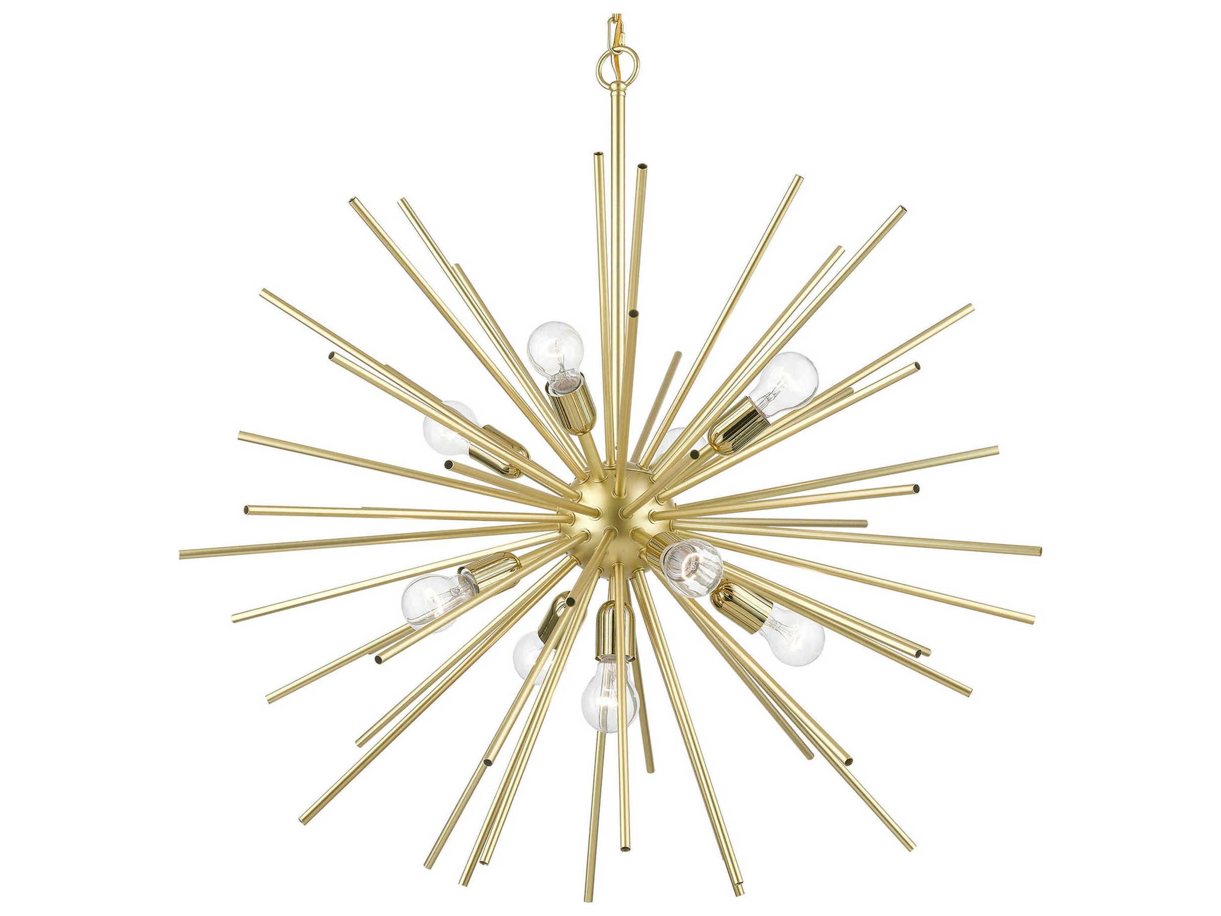 Livex Lighting Tribeca 9-Light Soft Gold Polished Brass Sputnik Pendant