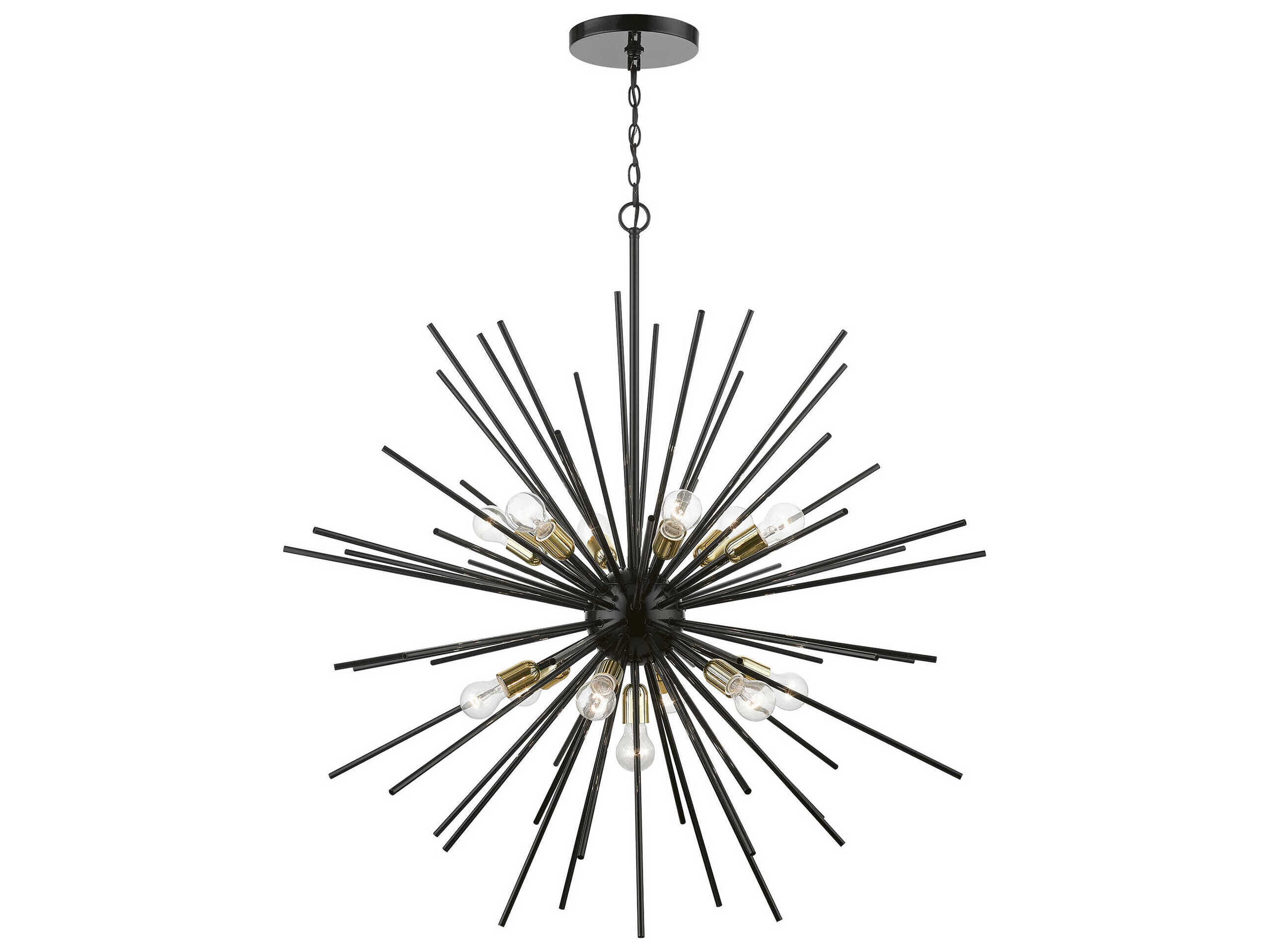 Livex Lighting Tribeca 13-Light Shiny Black Polished Brass Sputnik Pendant