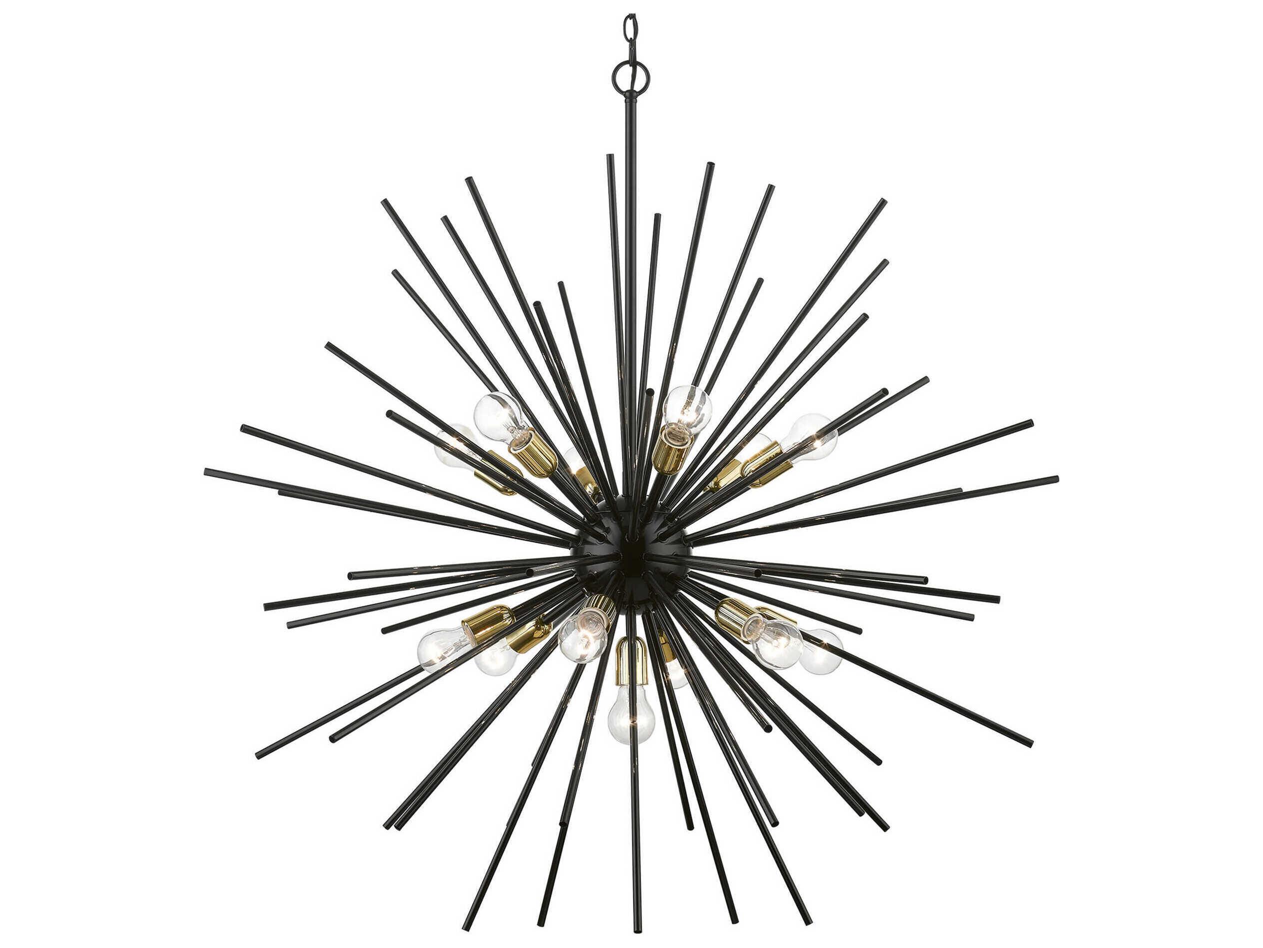 Livex Lighting Tribeca 13-Light Shiny Black Polished Brass Sputnik Pendant
