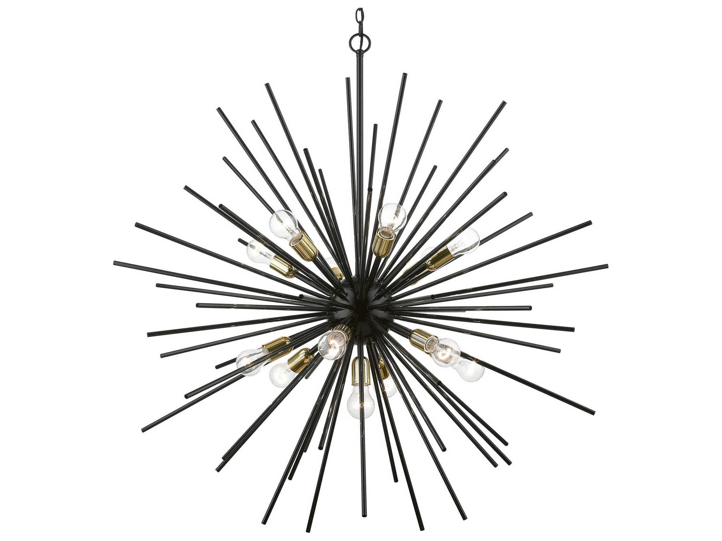 Livex Lighting Tribeca 13-Light Shiny Black Polished Brass Sputnik Pendant