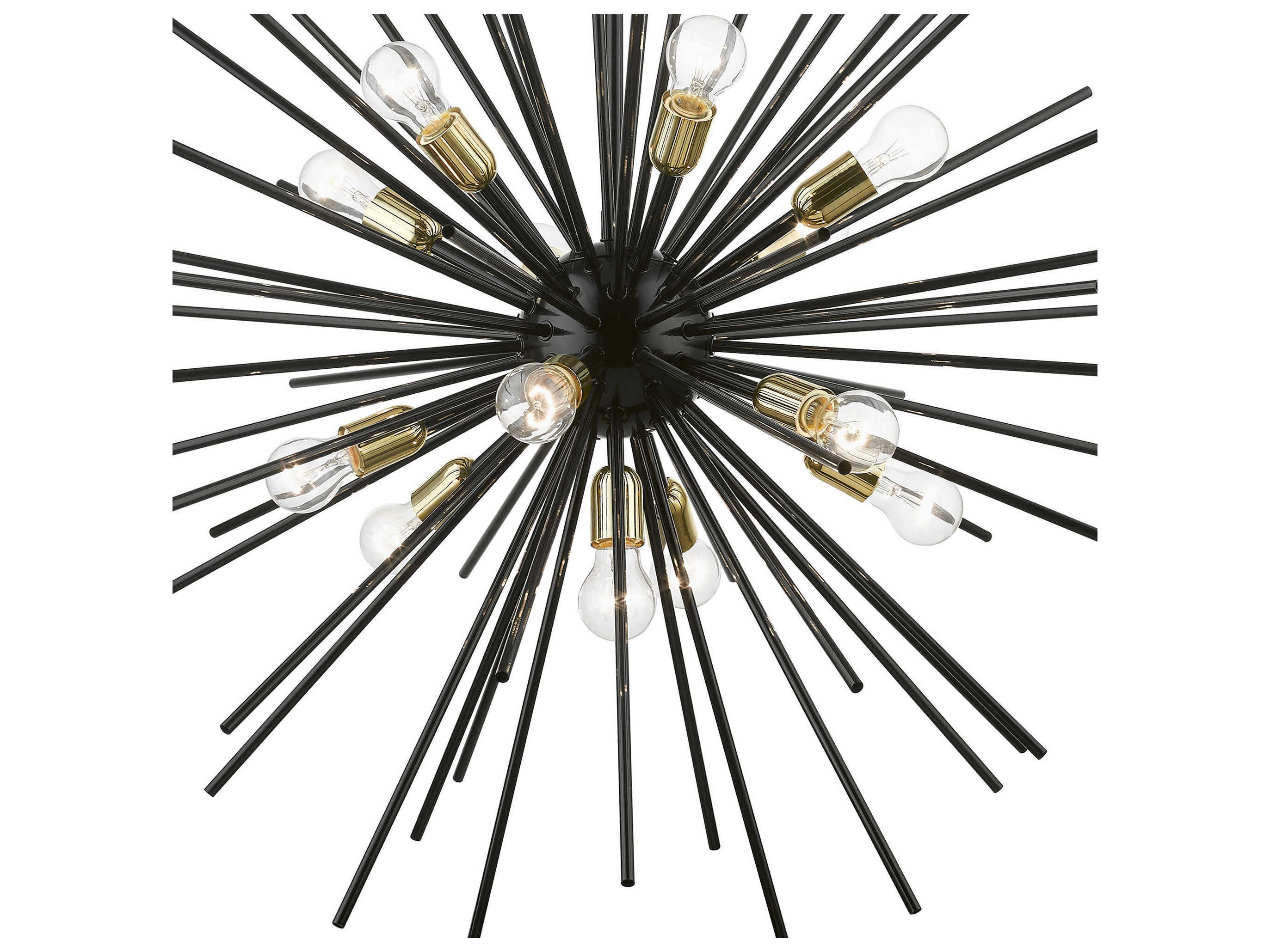 Livex Lighting Tribeca 13-Light Shiny Black Polished Brass Sputnik Pendant