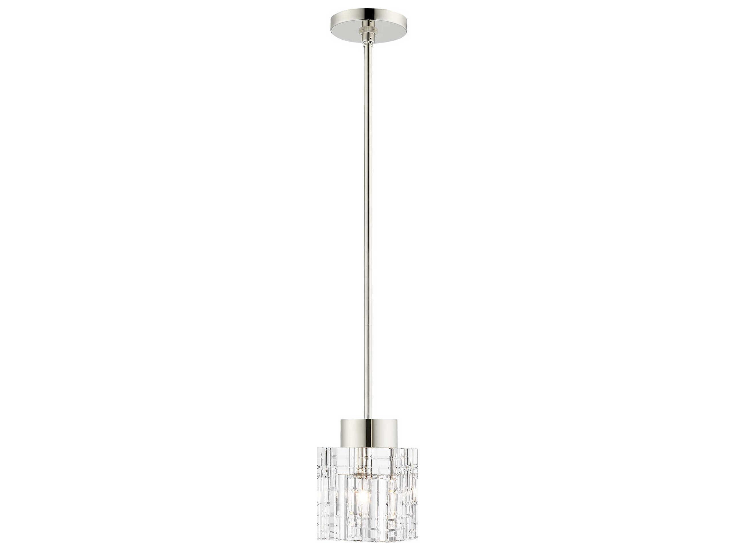 Livex Lighting Rotterdam 1-Light Polished Nickel Crystal Mini Pendant