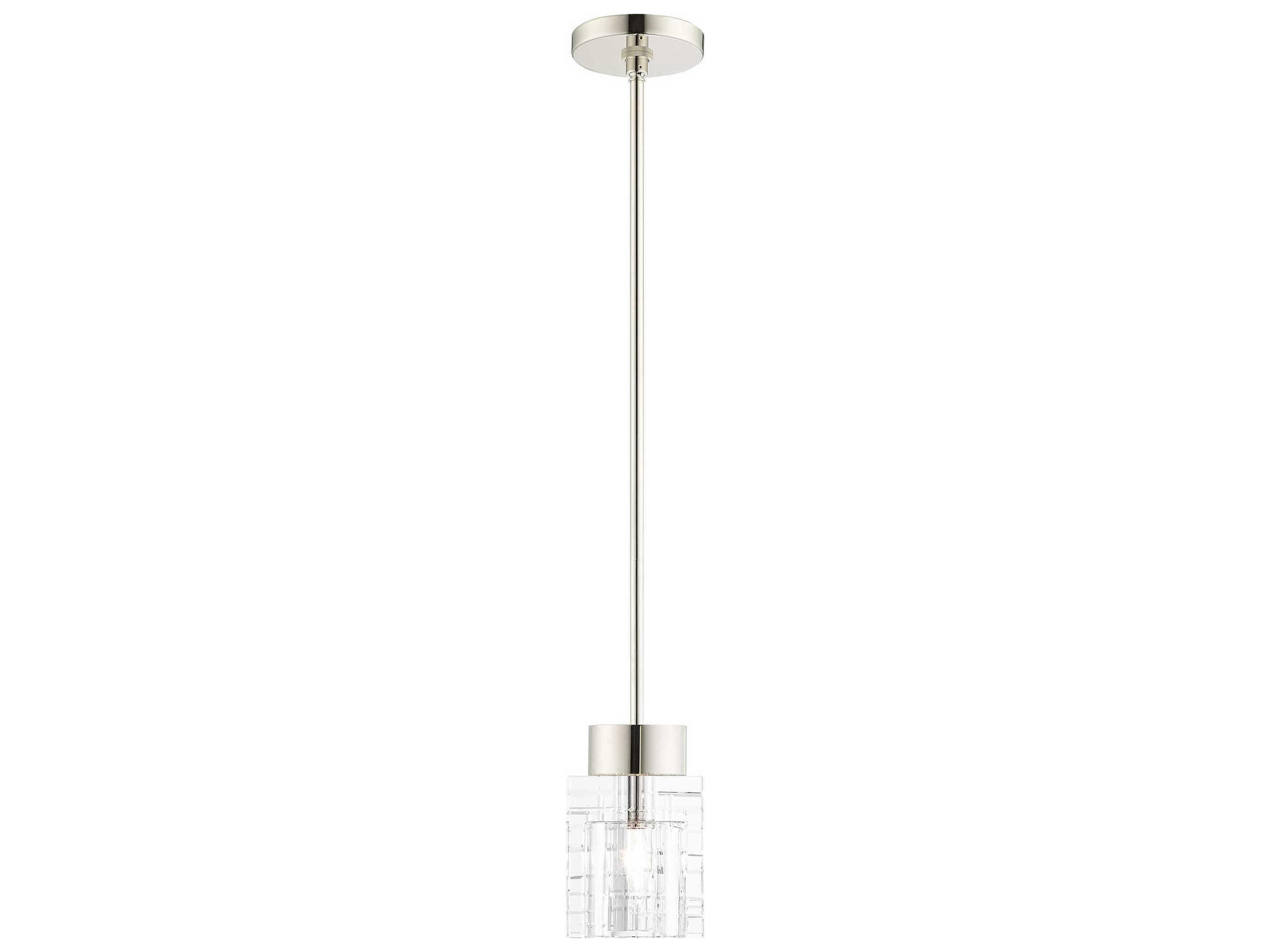 Livex Lighting Rotterdam 1-Light Polished Nickel Crystal Mini Pendant