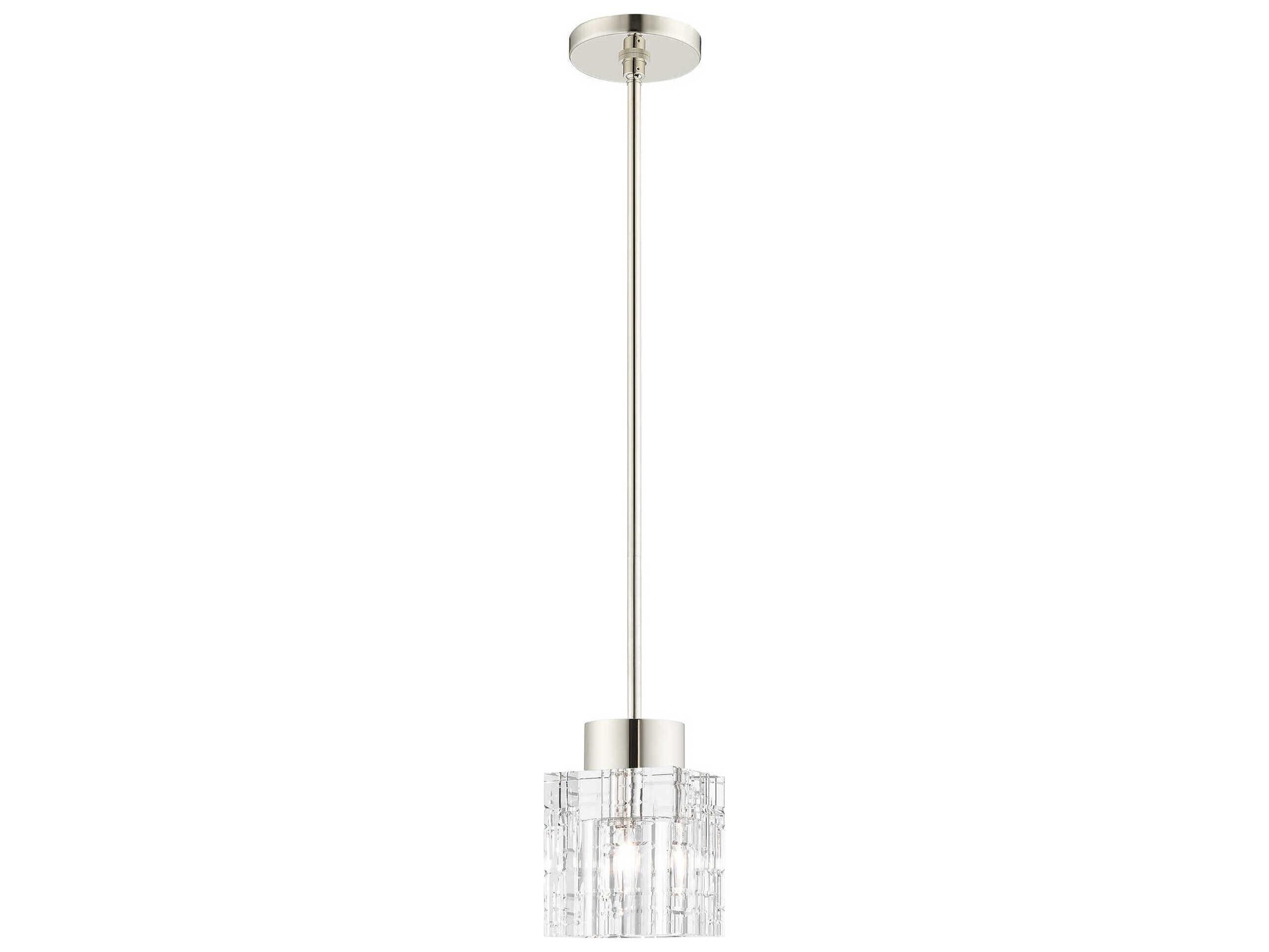 Livex Lighting Rotterdam 1-Light Polished Nickel Crystal Mini Pendant