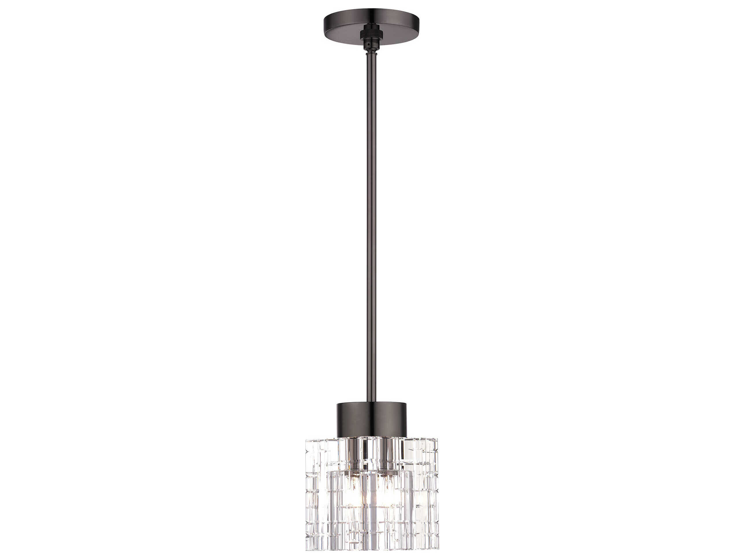 Livex Lighting Rotterdam 1-Light Black Chrome Crystal Mini Pendant