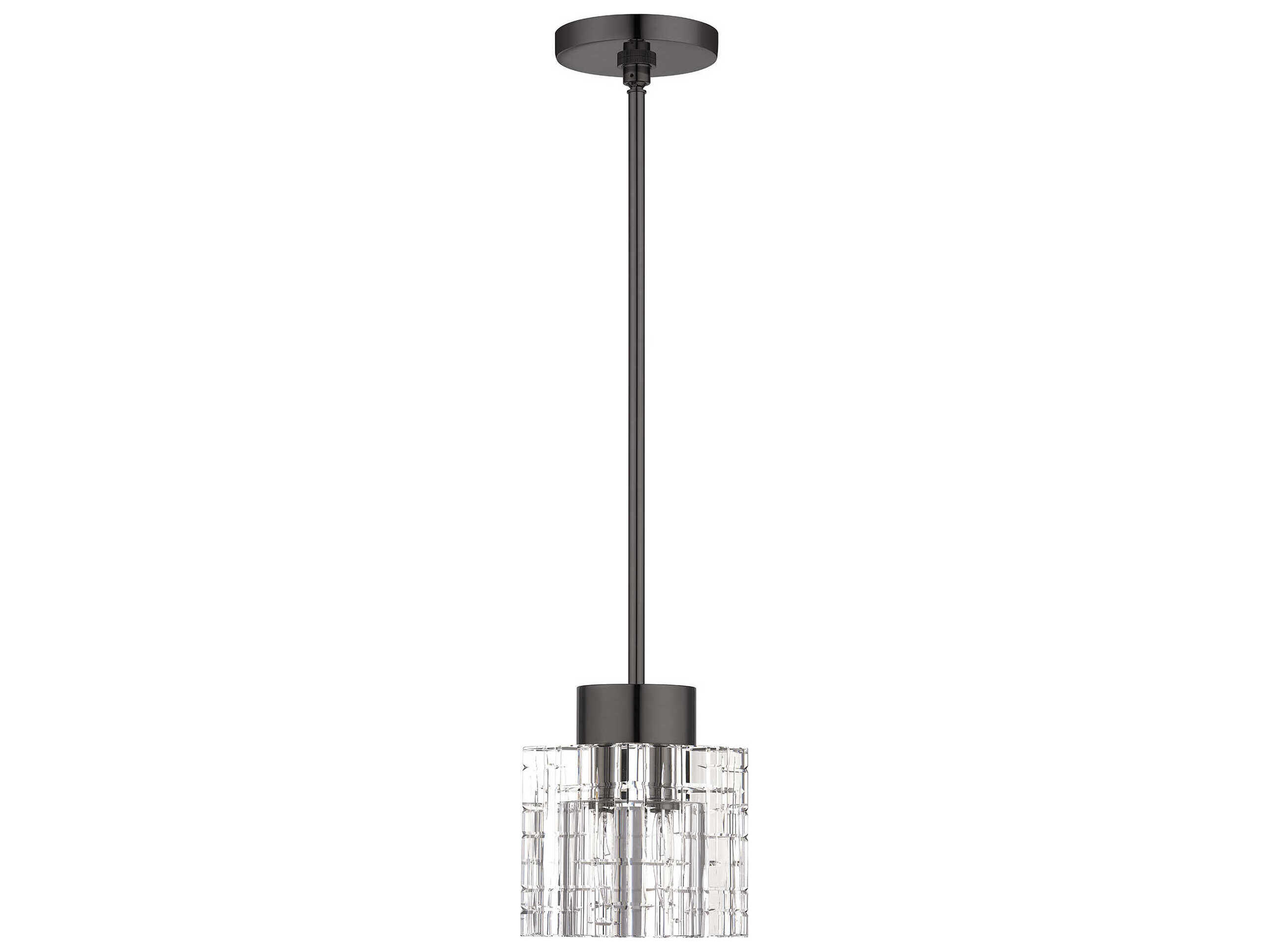 Livex Lighting Rotterdam 1-Light Black Chrome Crystal Mini Pendant