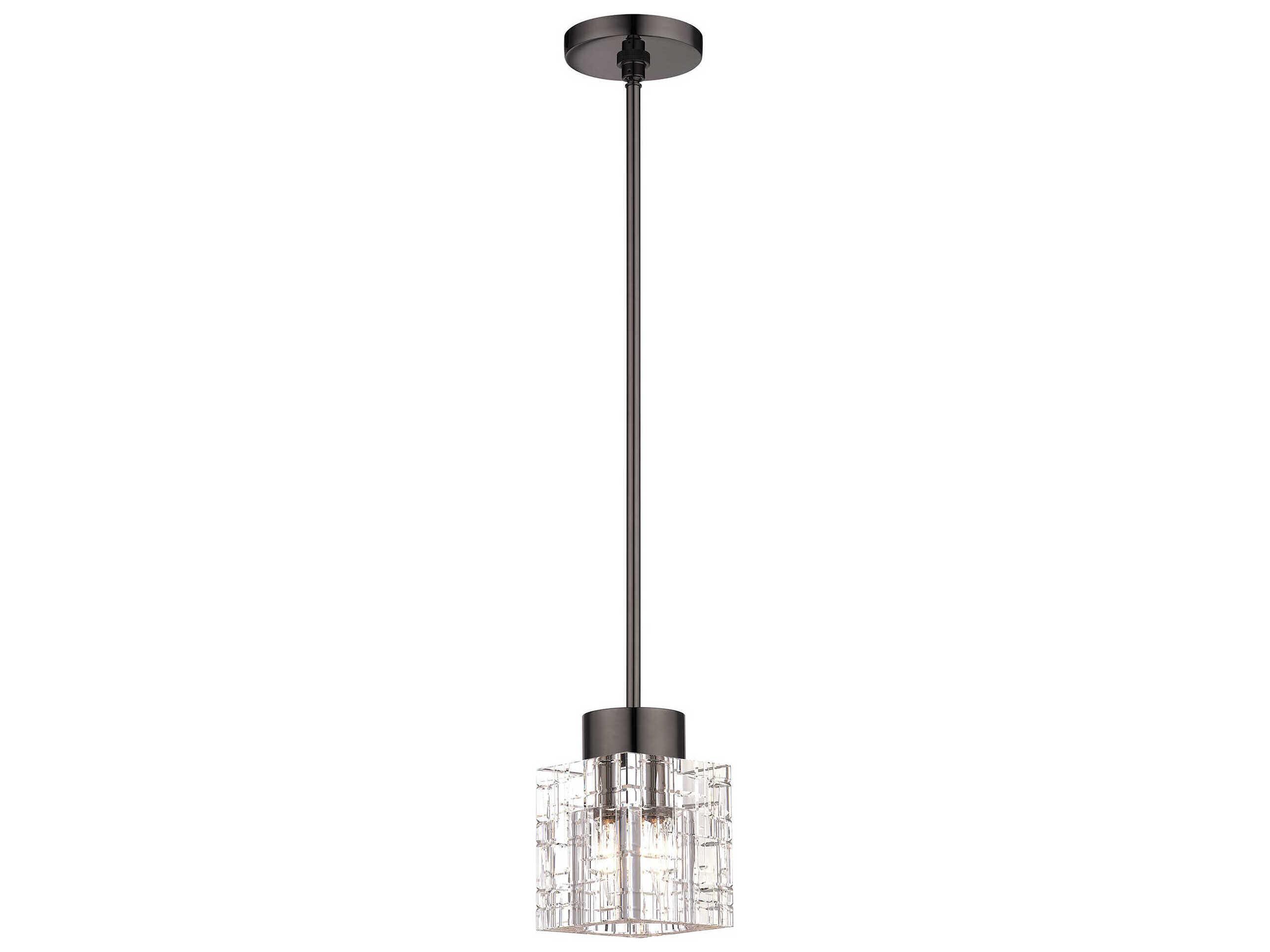 Livex Lighting Rotterdam 1-Light Black Chrome Crystal Mini Pendant