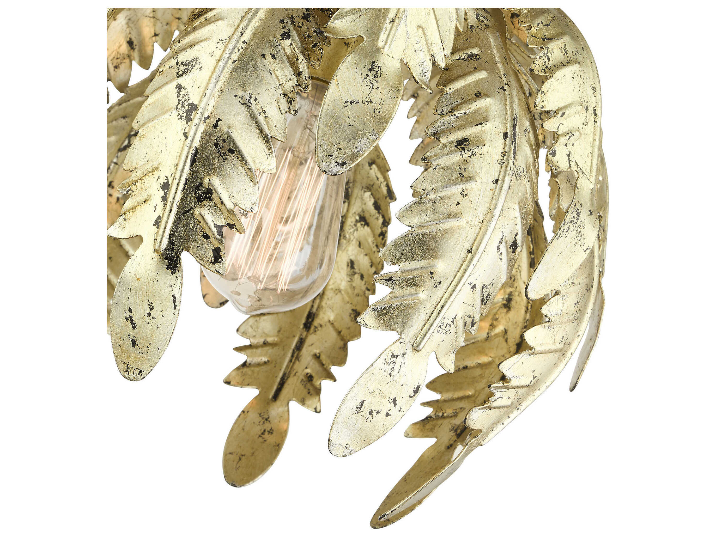 Livex Lighting Acanthus 1-Light Winter Gold Semi Flush Mount